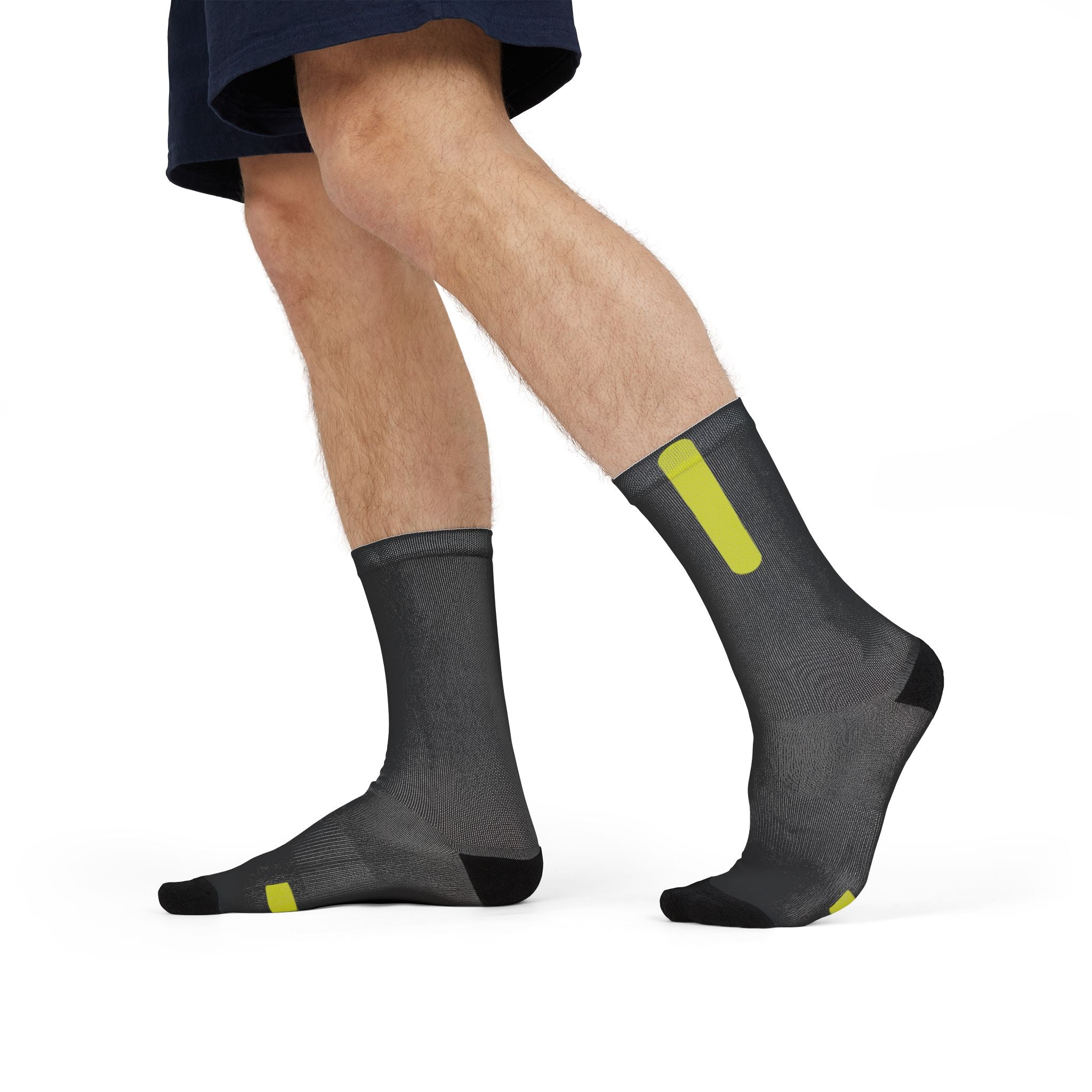 Neon Stripe Crew Socks – Black Sublimation Athletic Socks