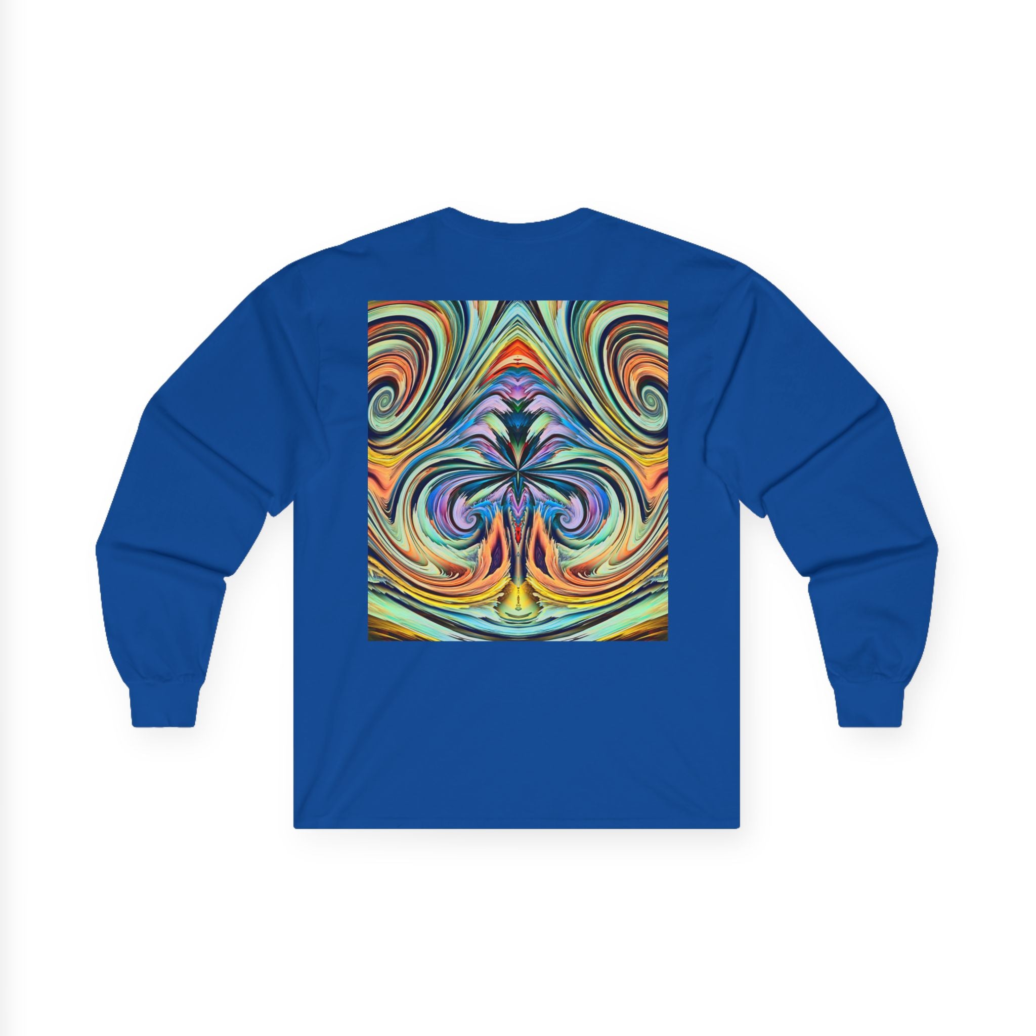 Radiant Vibes Long Sleeve Tee, Unisex Long Sleeve Shirt, Colorful Graphic Tee, Artistic Gift, Casual Wear, Boho Style