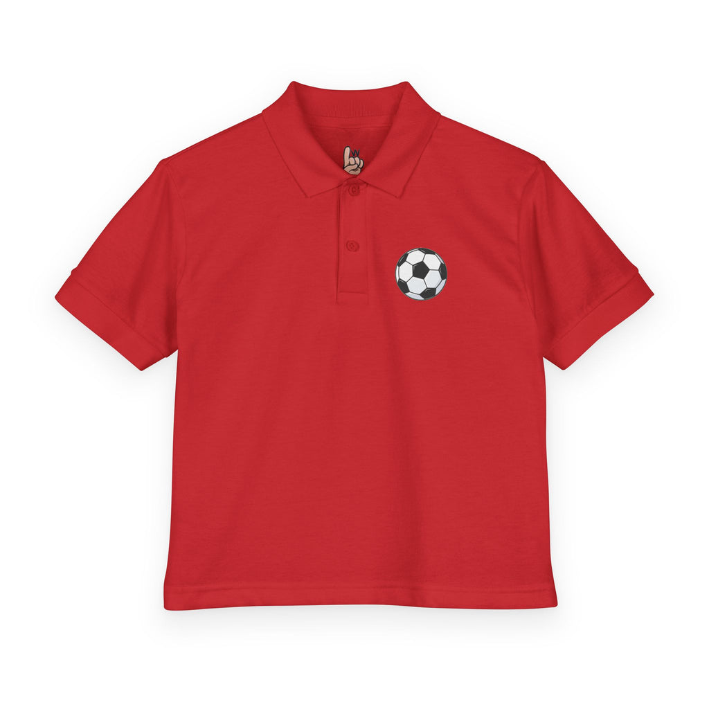 Youth Soccer Polo Tee with Football Emblem