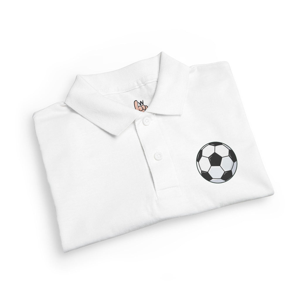 Youth Soccer Polo Tee with Football Emblem