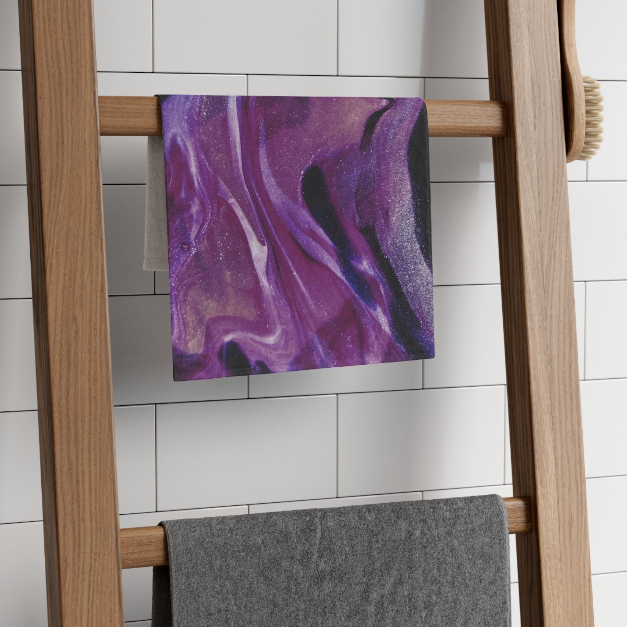 Purple Galaxy Rally Towel — 11x18 Swirl Sports & Fan Towel