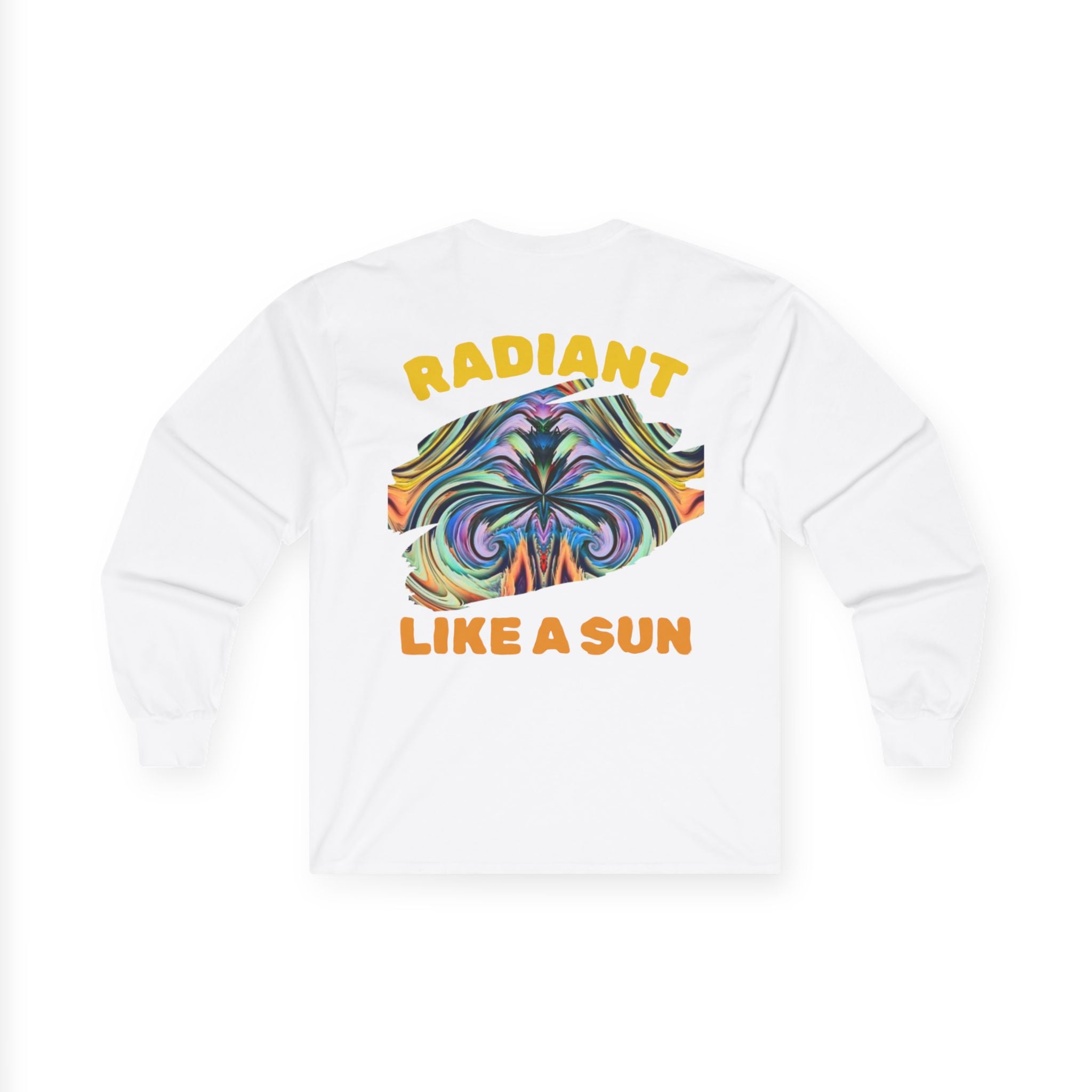 Radiant Vibes Long Sleeve Tee, Unisex Long Sleeve Shirt, Colorful Graphic Tee, Artistic Gift, Casual Wear, Boho Style