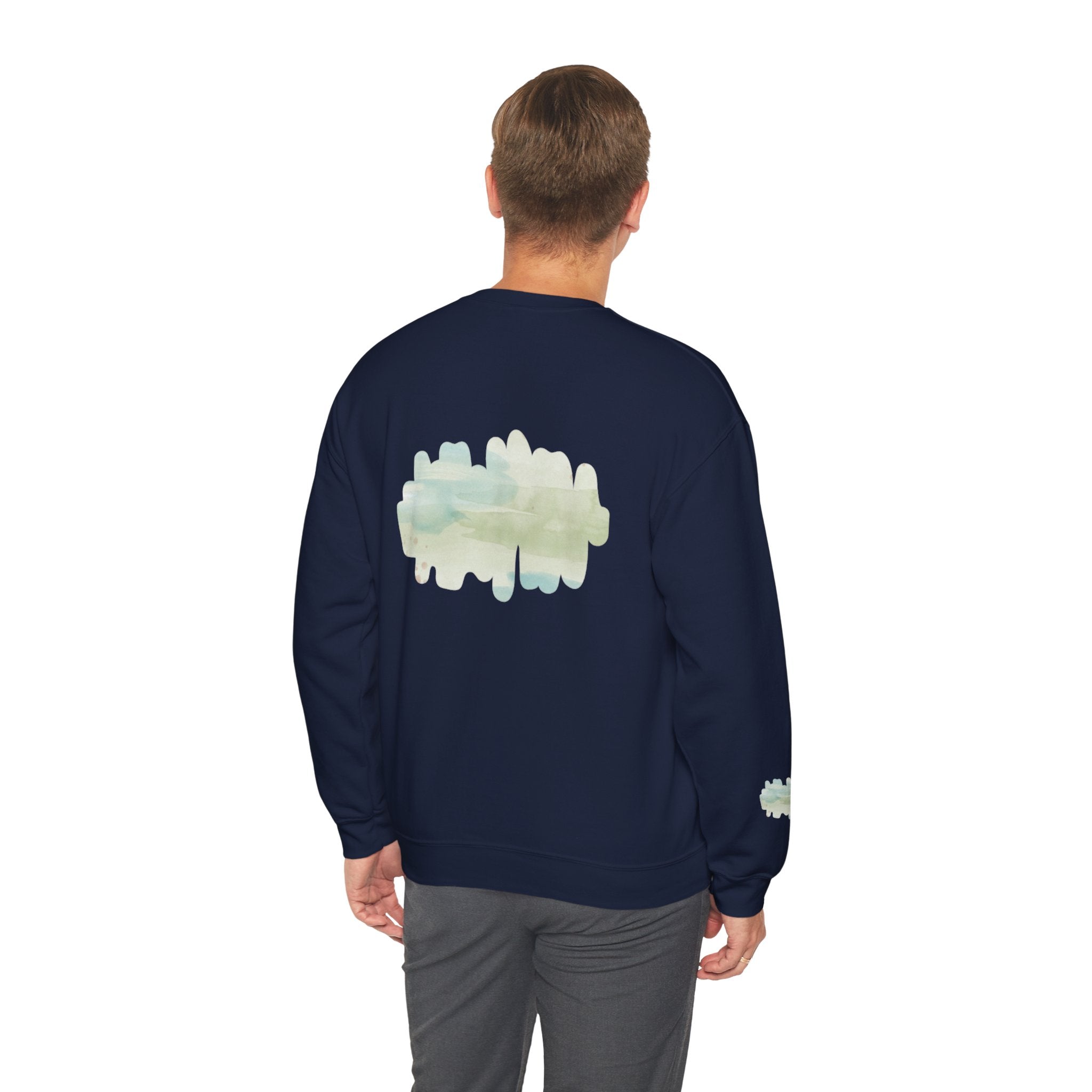 Chic Watercolor Crewneck Sweatshirt - Cozy Fashion, Unisex Design