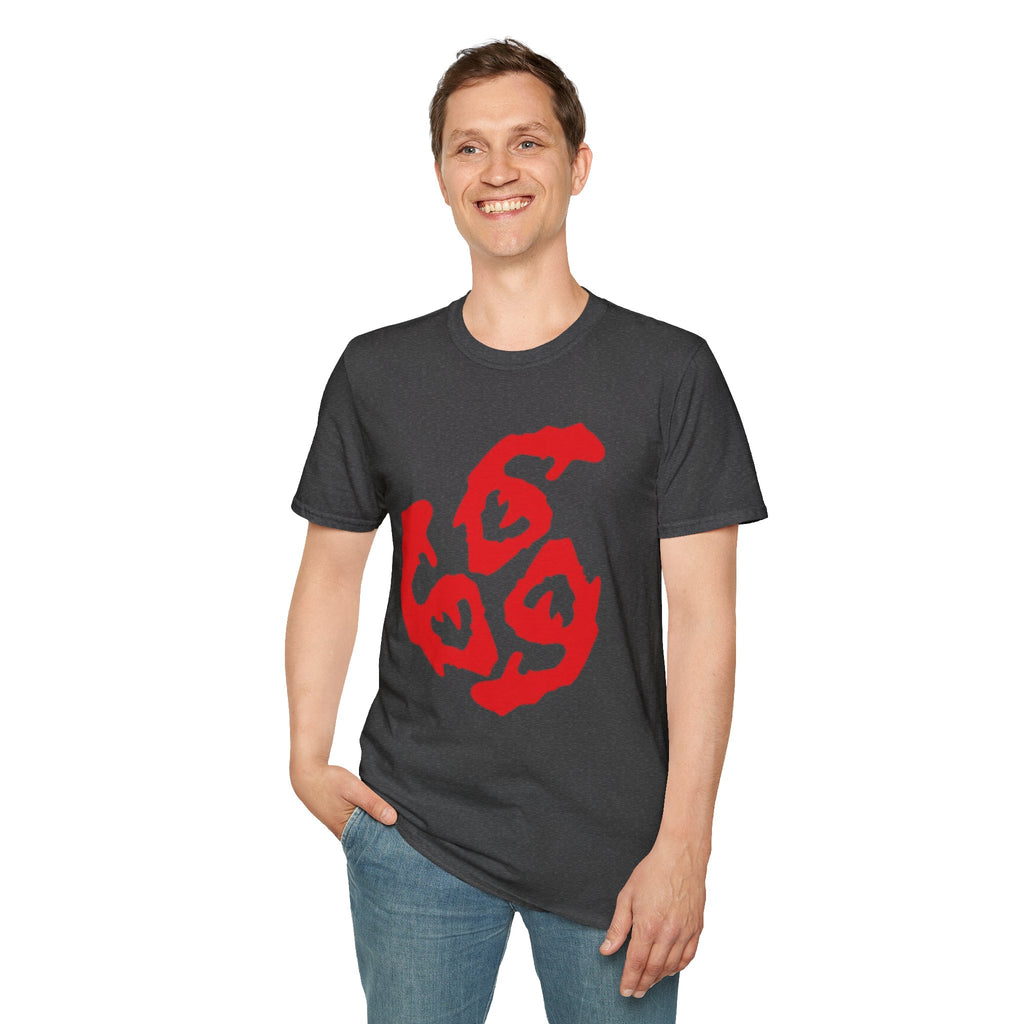 Unisex Graphic T-Shirt - Red 666 Design, Perfect for Edgy Streetwear