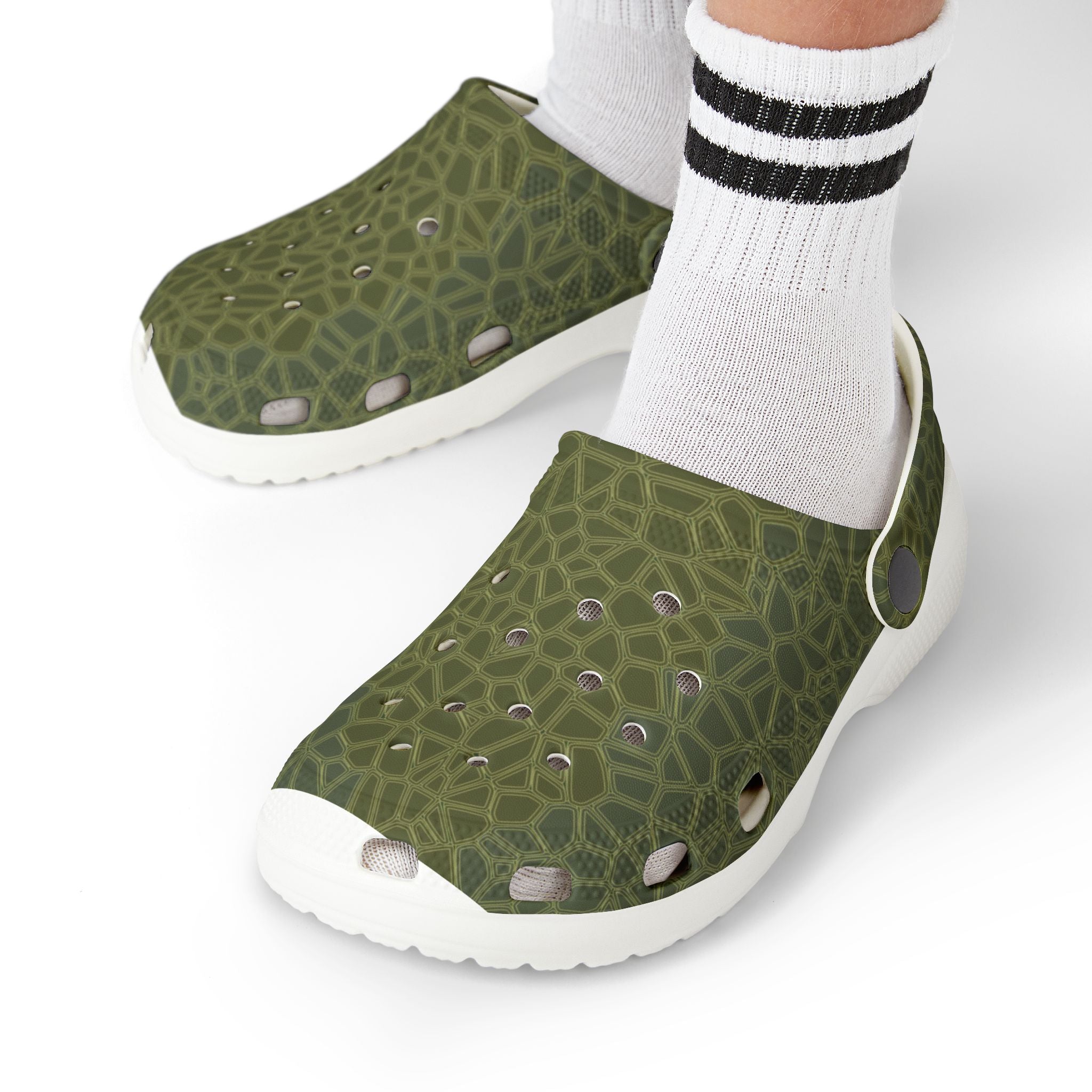 Kids' Green Camouflage EVA Foam Clogs – Comfortable & Fun Footwear for Playtime