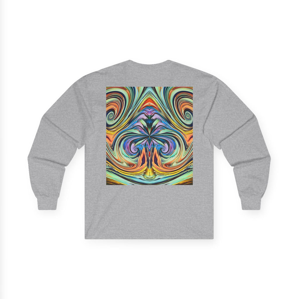 Radiant Vibes Long Sleeve Tee, Unisex Long Sleeve Shirt, Colorful Graphic Tee, Artistic Gift, Casual Wear, Boho Style