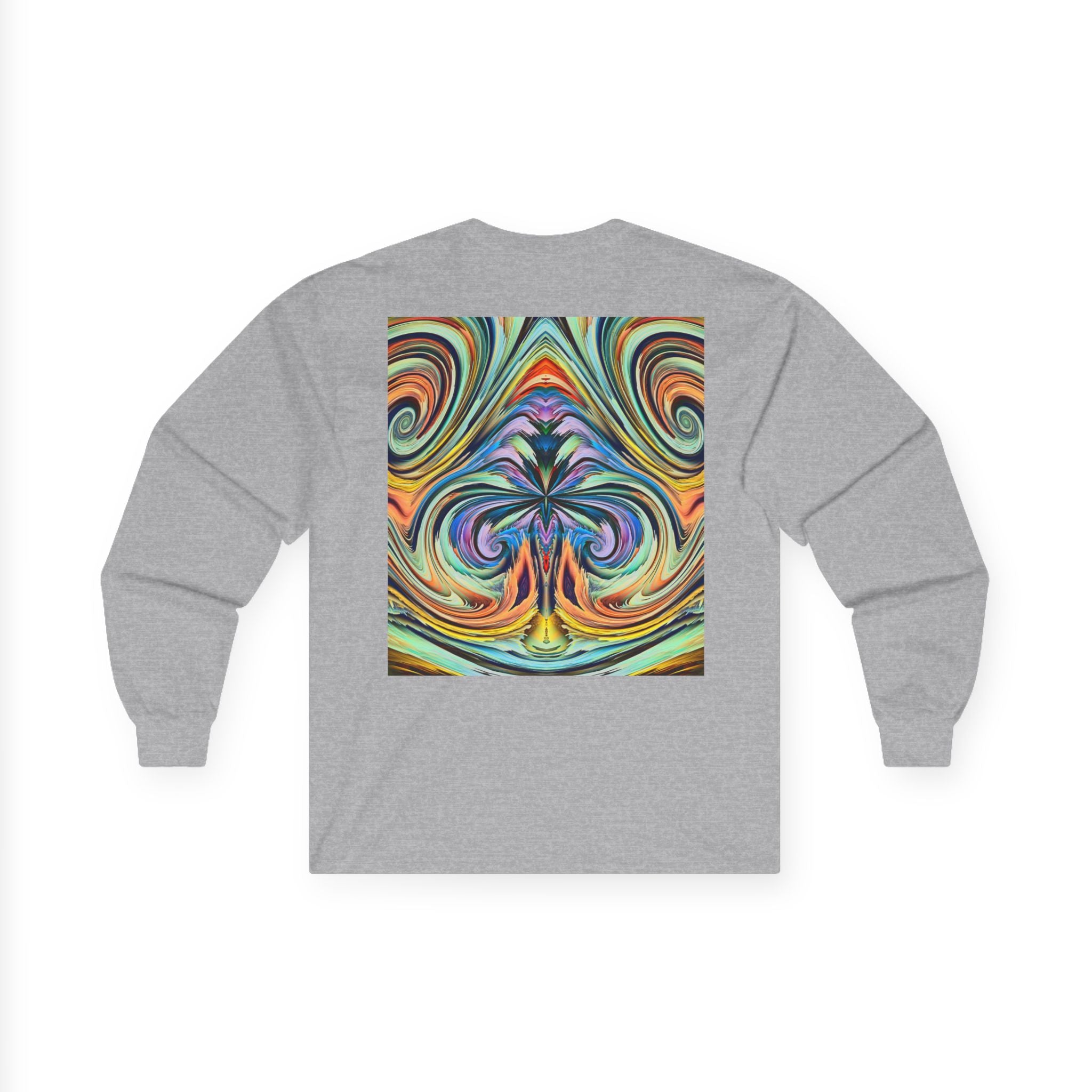 Radiant Vibes Long Sleeve Tee, Unisex Long Sleeve Shirt, Colorful Graphic Tee, Artistic Gift, Casual Wear, Boho Style