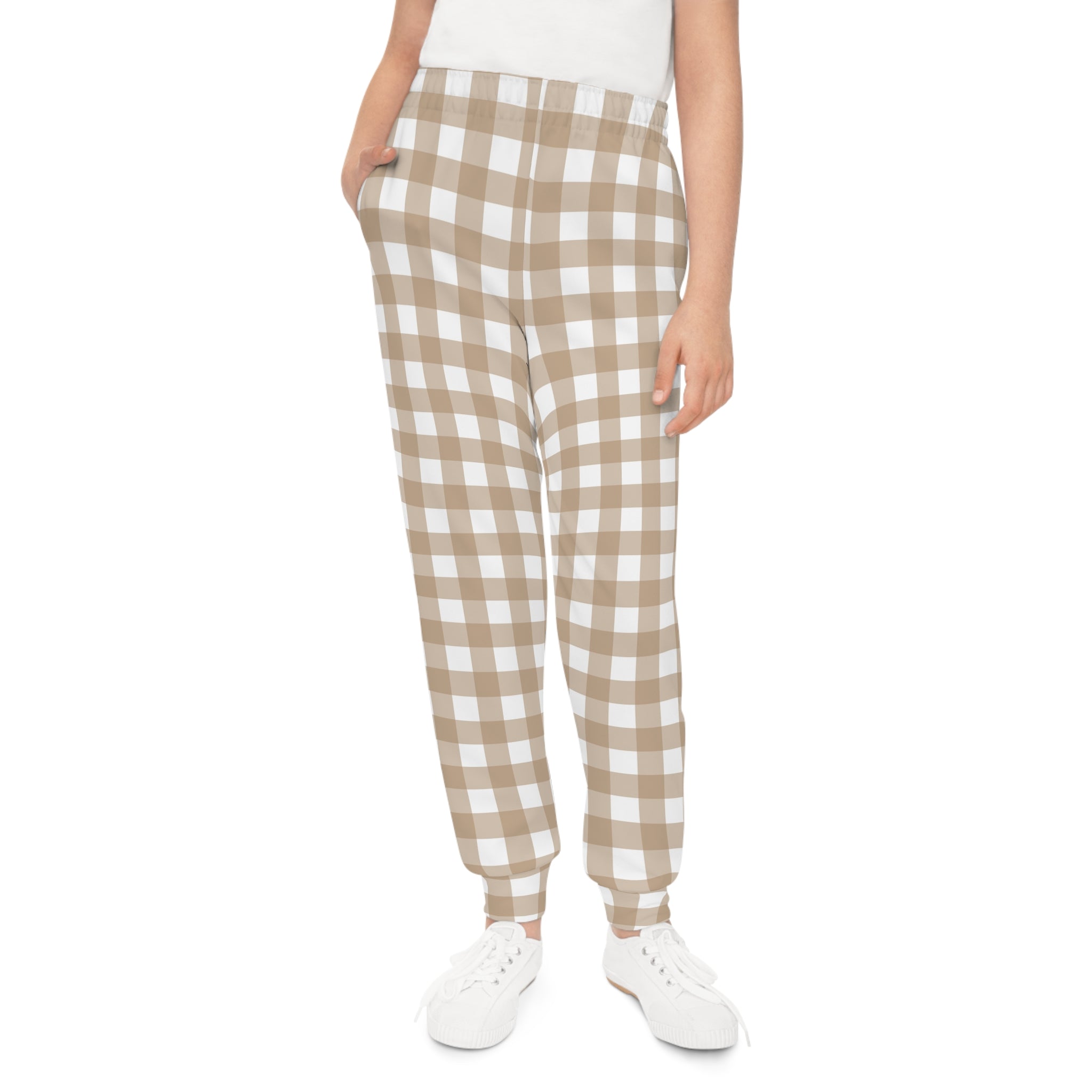 Youth Plaid Joggers - Cozy AOP Style for Casual Comfort