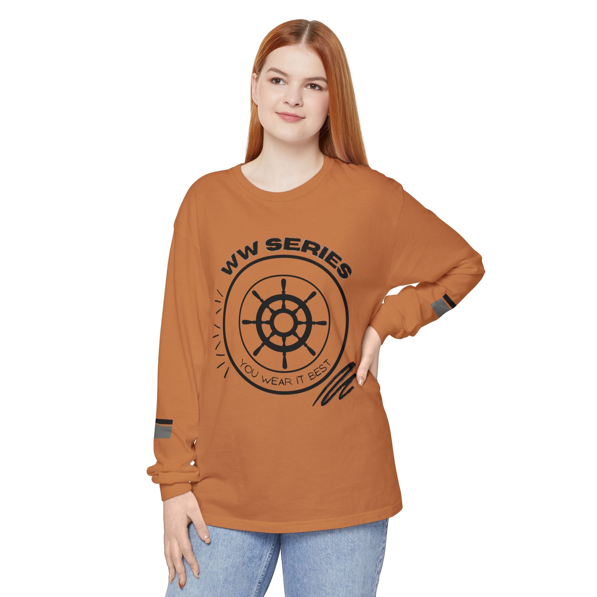 Stylish Unisex Long Sleeve Tee with WW Series Design, Casual Wear, Gift for Him/Her, Great for Parties, Summer Festivities