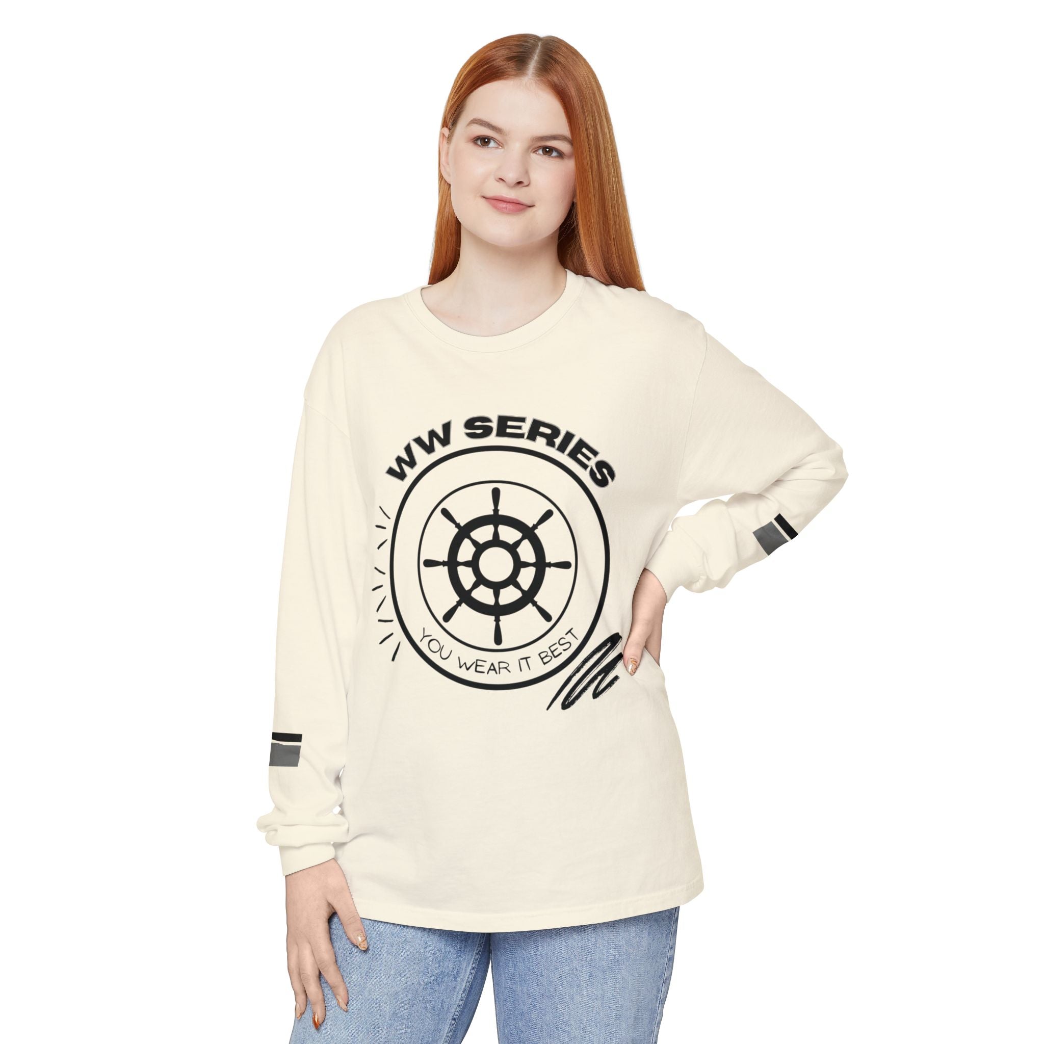 Stylish Unisex Long Sleeve Tee with WW Series Design, Casual Wear, Gift for Him/Her, Great for Parties, Summer Festivities