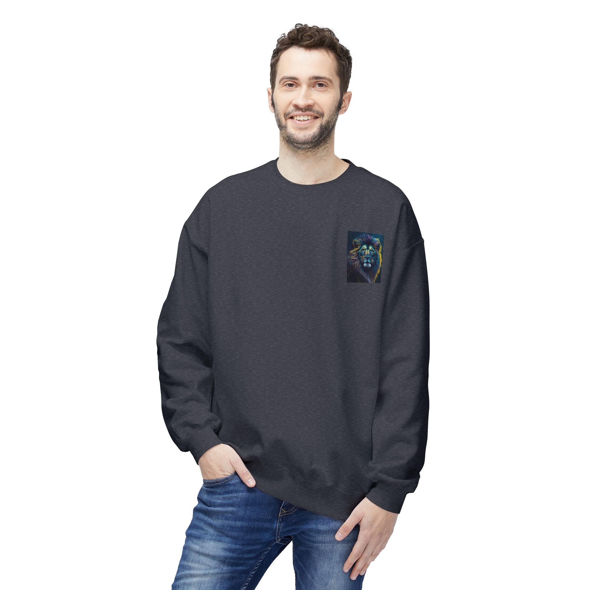 Vibrant Lion Crewneck Sweatshirt, Cozy Fleece Sweatshirt for Animal Lovers, Gift for Wildlife Enthusiasts, Stylish Casual Wear, [...]