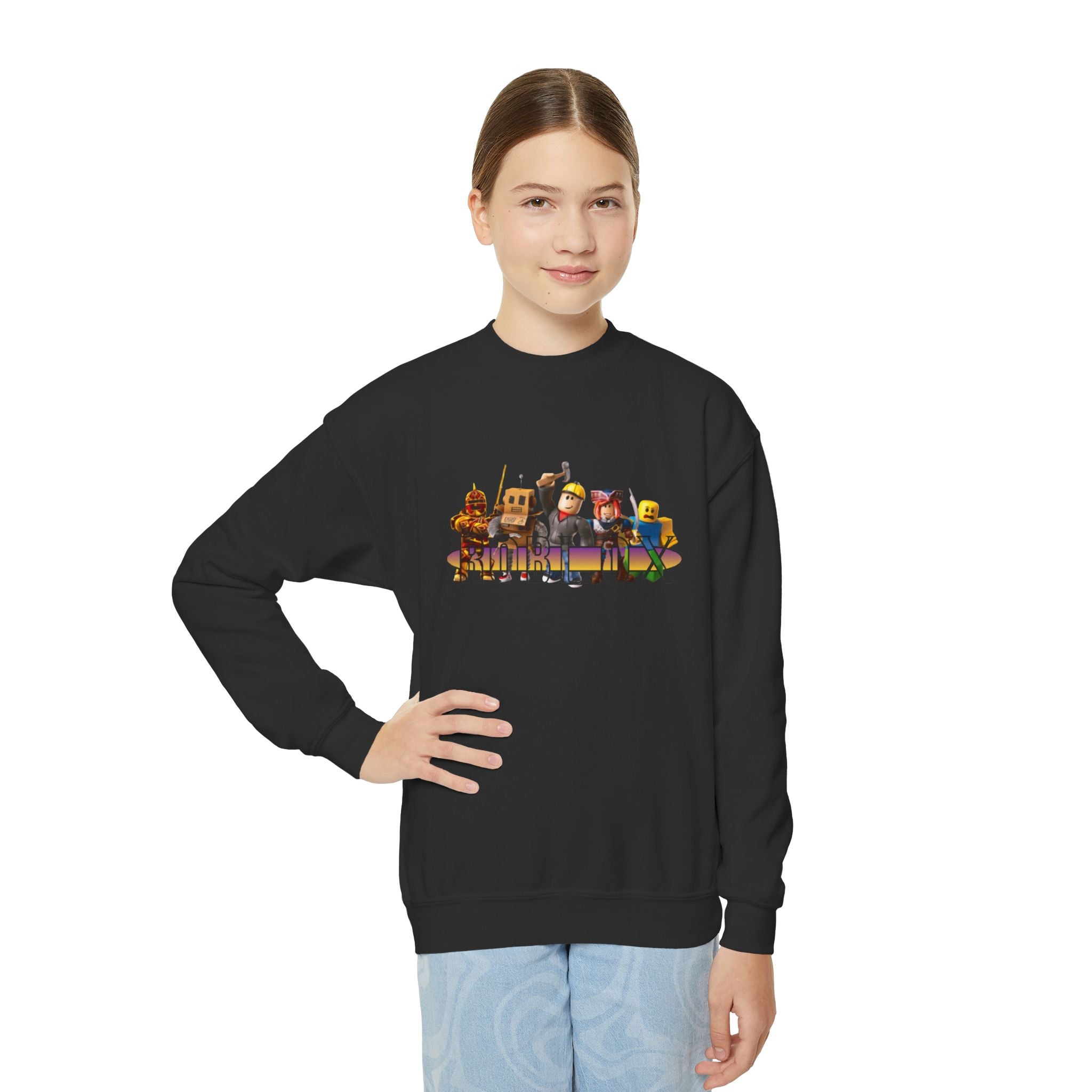 Youth Crewneck Sweatshirt - Fun Cartoon Characters Design