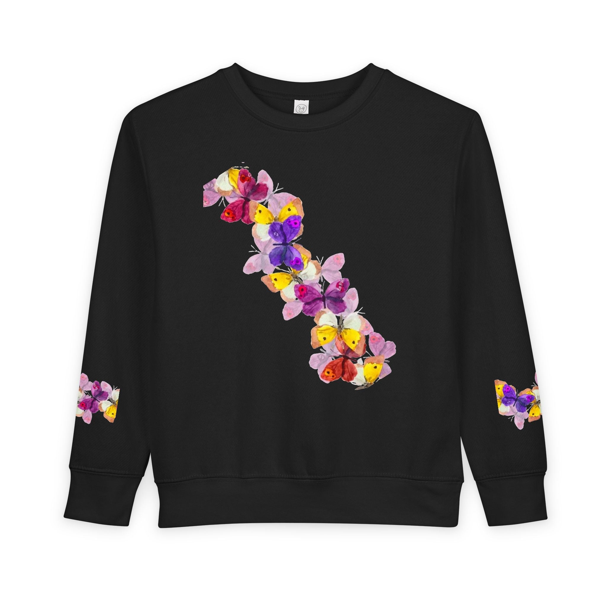 Toddler Sweatshirt — Orange Monarch Butterfly Crewneck (Cute Kids Nature Top)