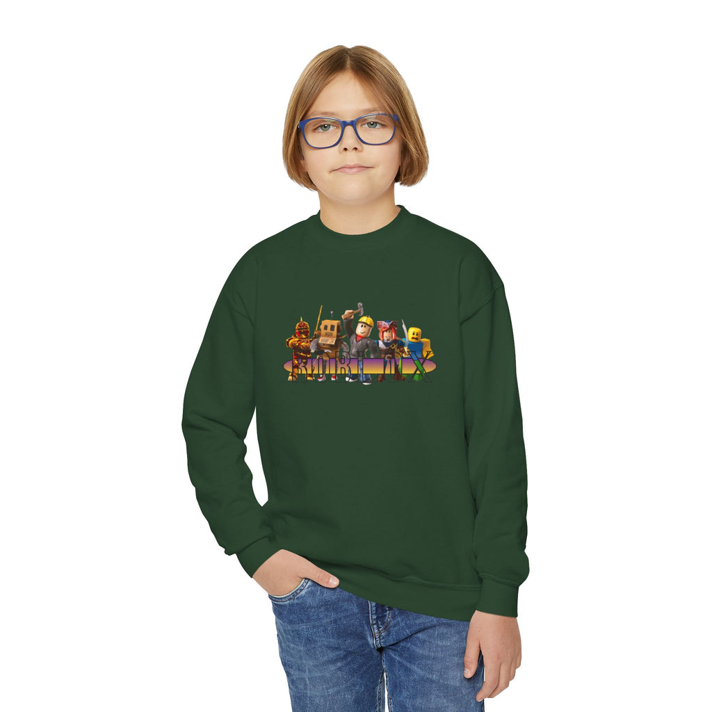Youth Crewneck Sweatshirt - Fun Cartoon Characters Design