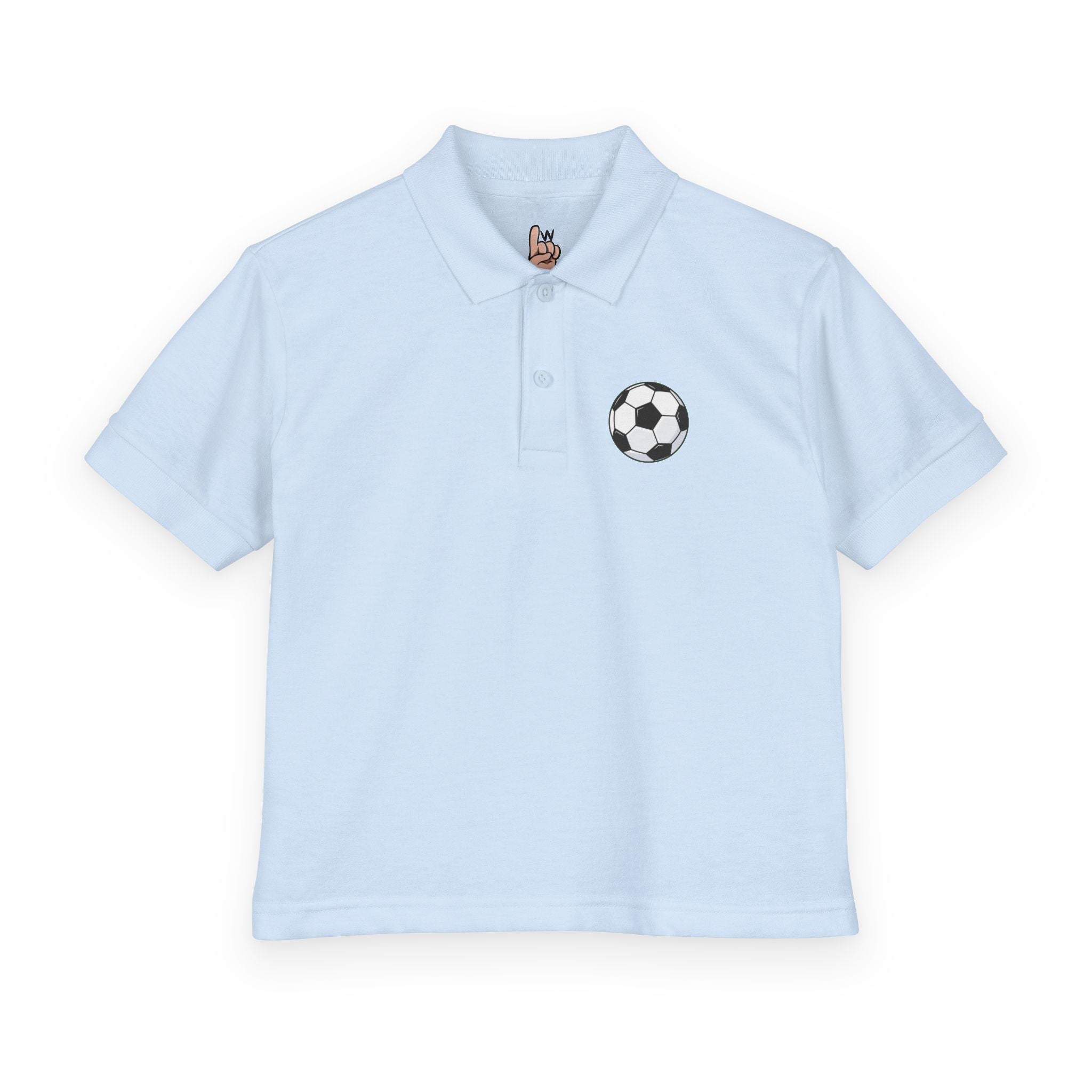 Youth Soccer Polo Tee with Football Emblem