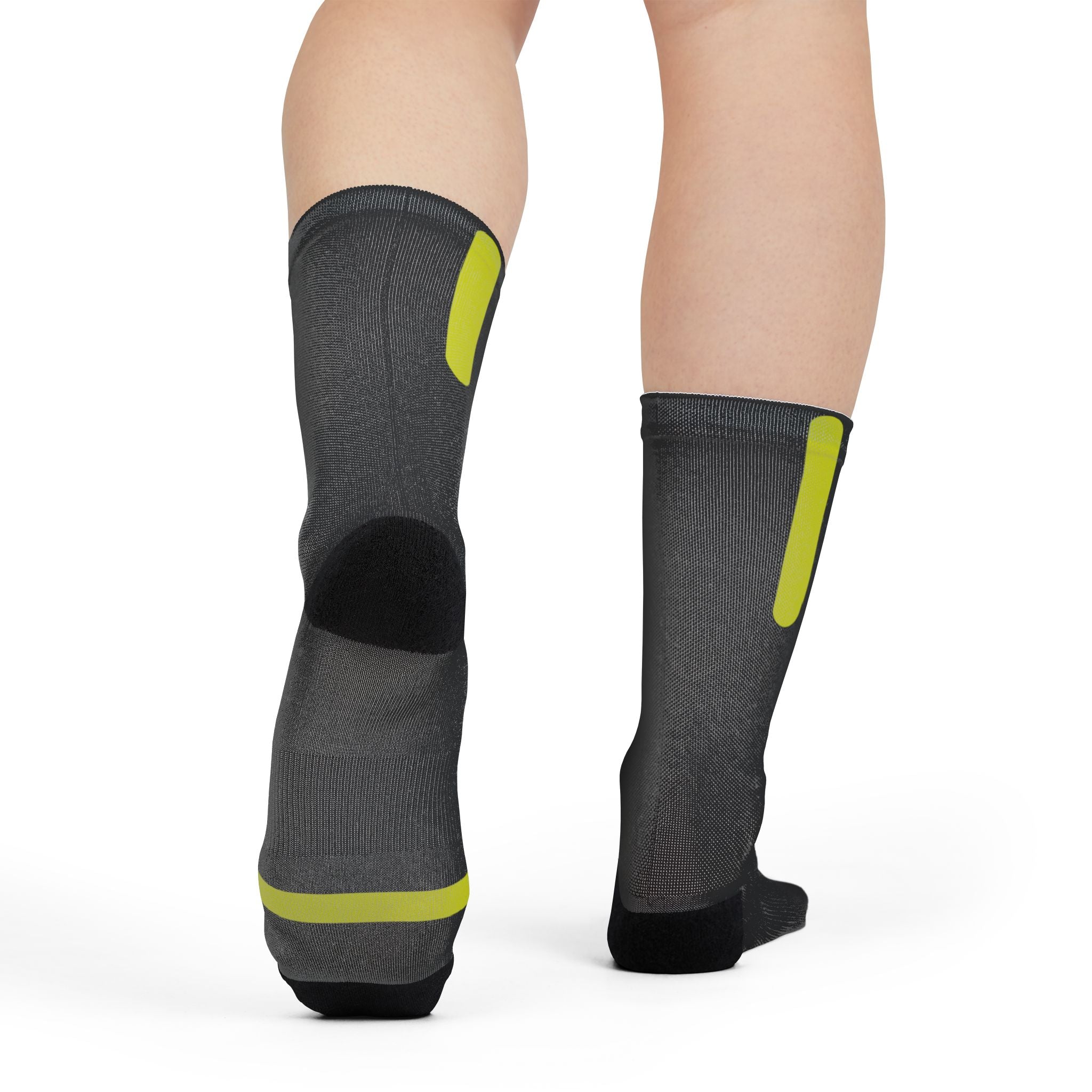 Neon Stripe Crew Socks – Black Sublimation Athletic Socks