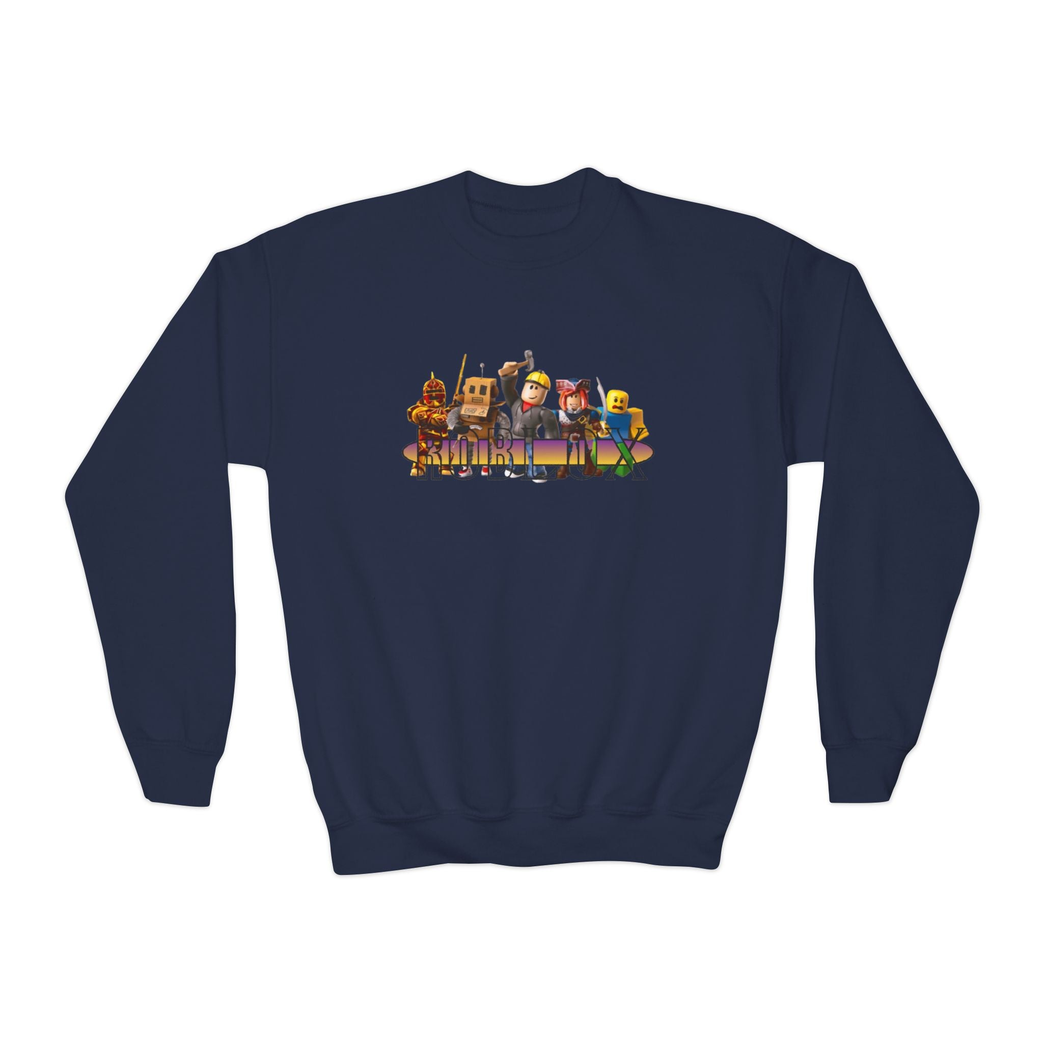 Youth Crewneck Sweatshirt - Fun Cartoon Characters Design