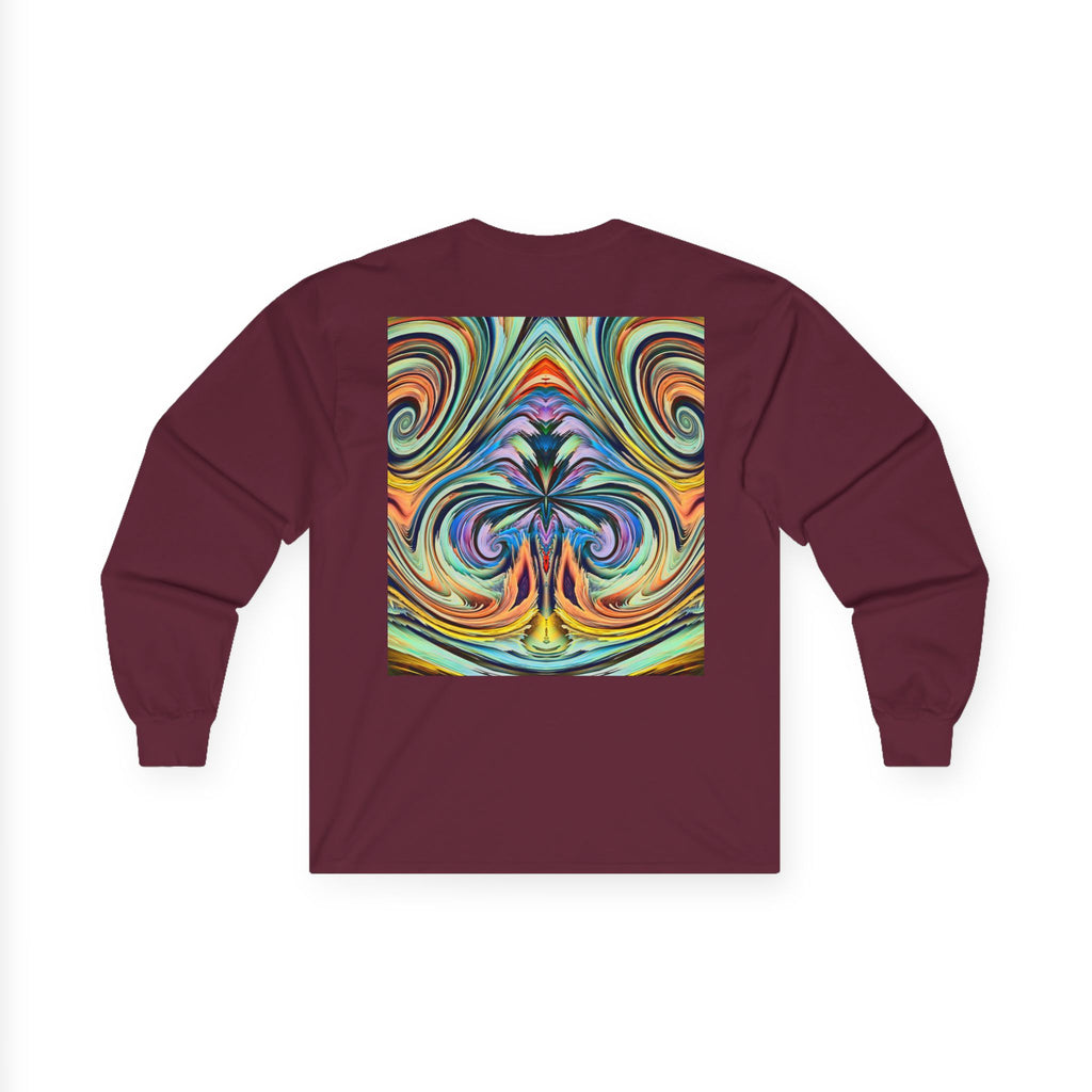 Radiant Vibes Long Sleeve Tee, Unisex Long Sleeve Shirt, Colorful Graphic Tee, Artistic Gift, Casual Wear, Boho Style