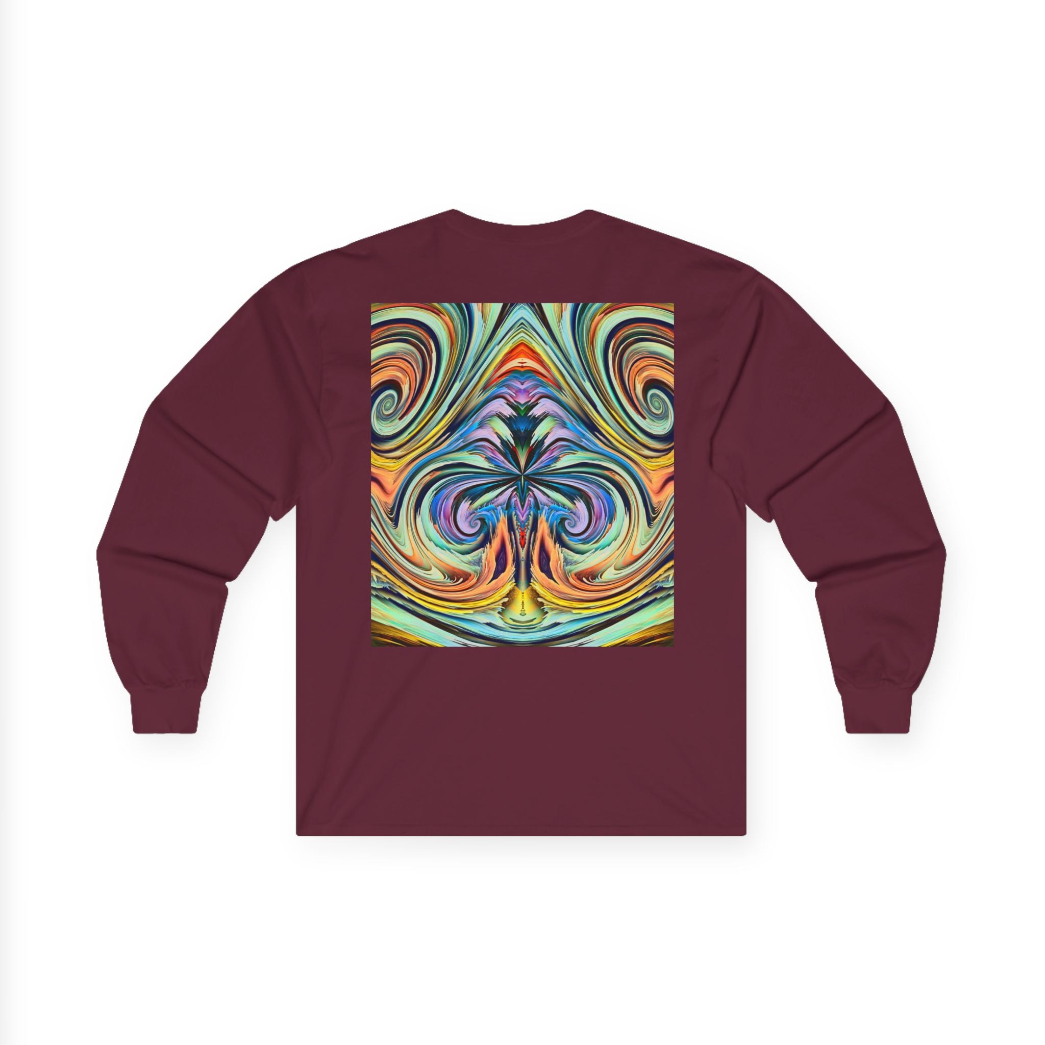 Radiant Vibes Long Sleeve Tee, Unisex Long Sleeve Shirt, Colorful Graphic Tee, Artistic Gift, Casual Wear, Boho Style