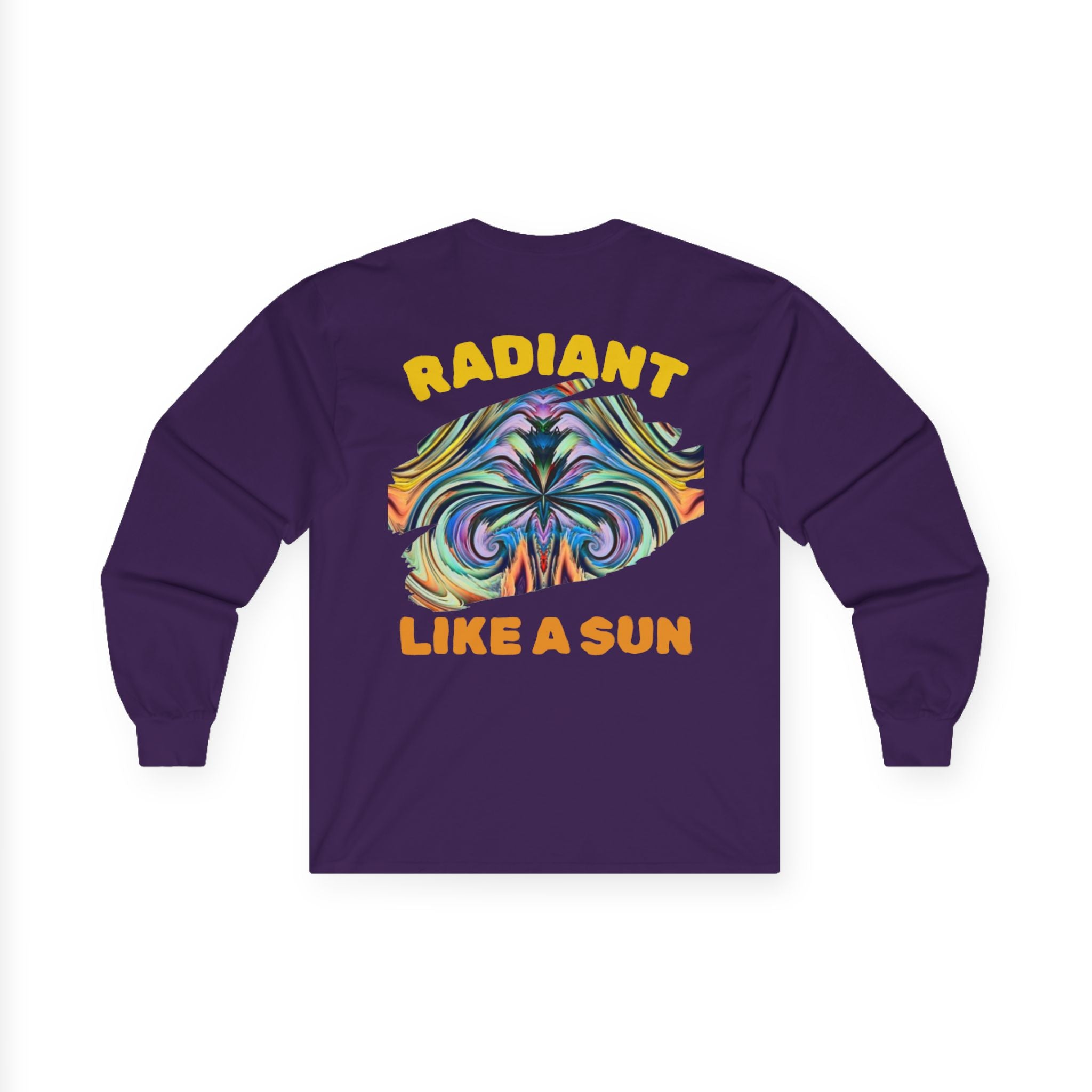 Radiant Vibes Long Sleeve Tee, Unisex Long Sleeve Shirt, Colorful Graphic Tee, Artistic Gift, Casual Wear, Boho Style