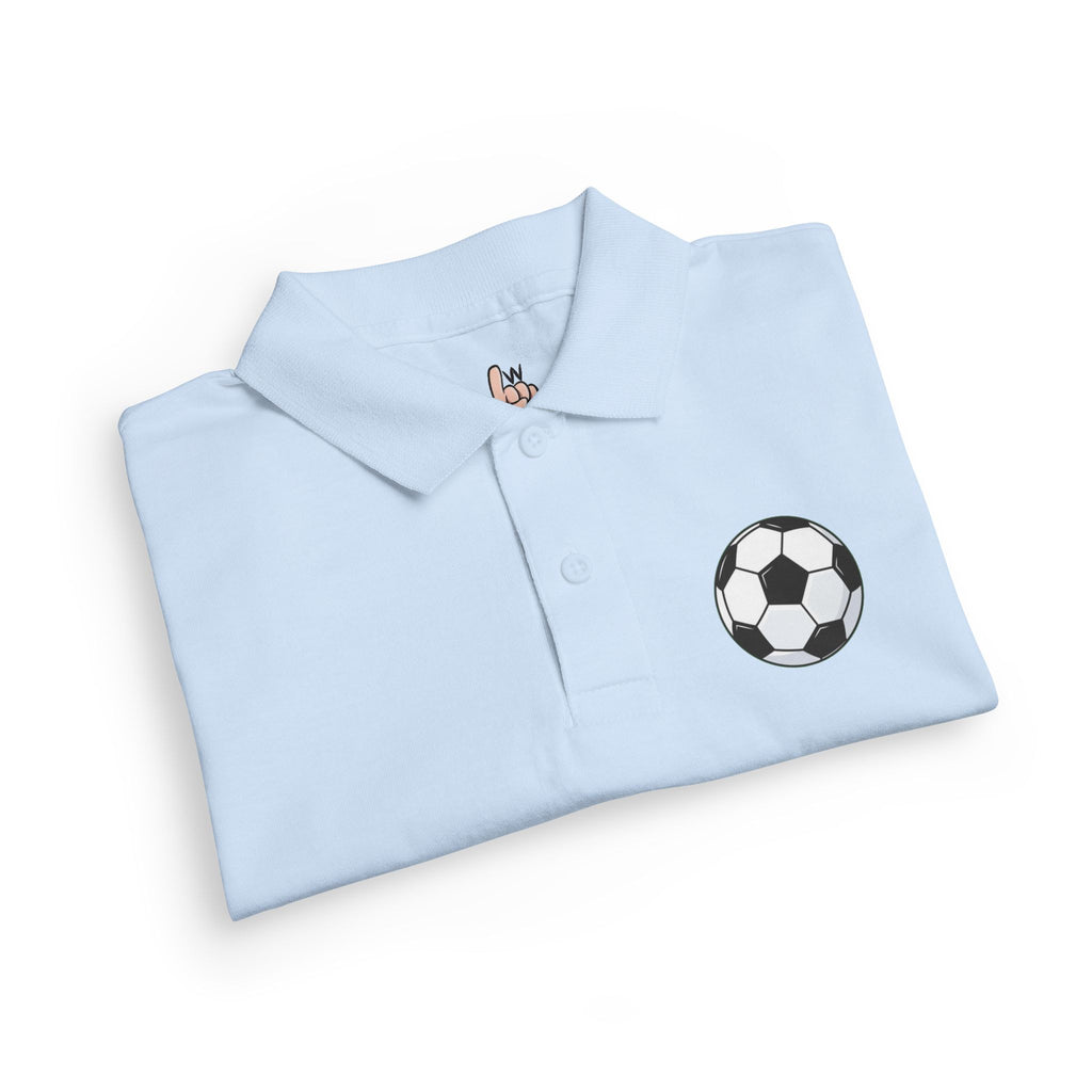 Youth Soccer Polo Tee with Football Emblem
