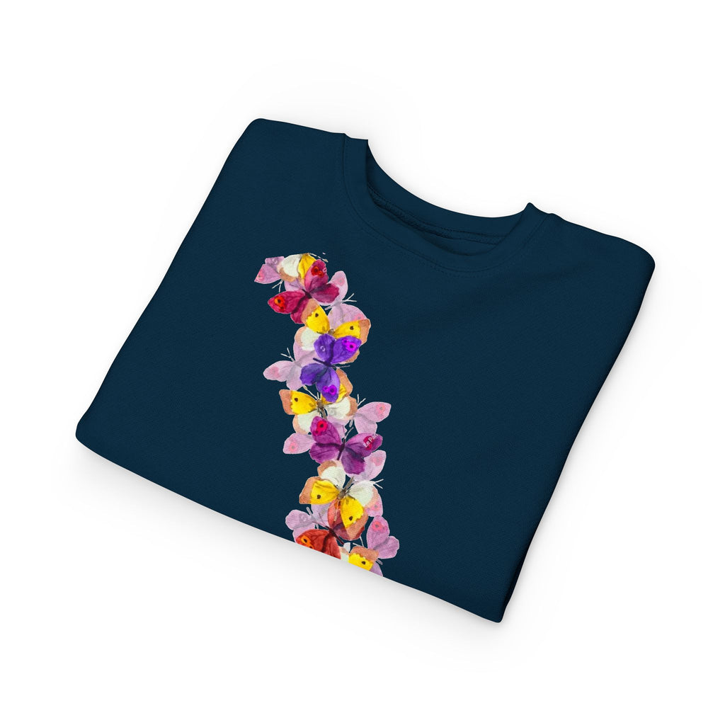 Toddler Sweatshirt — Orange Monarch Butterfly Crewneck (Cute Kids Nature Top)