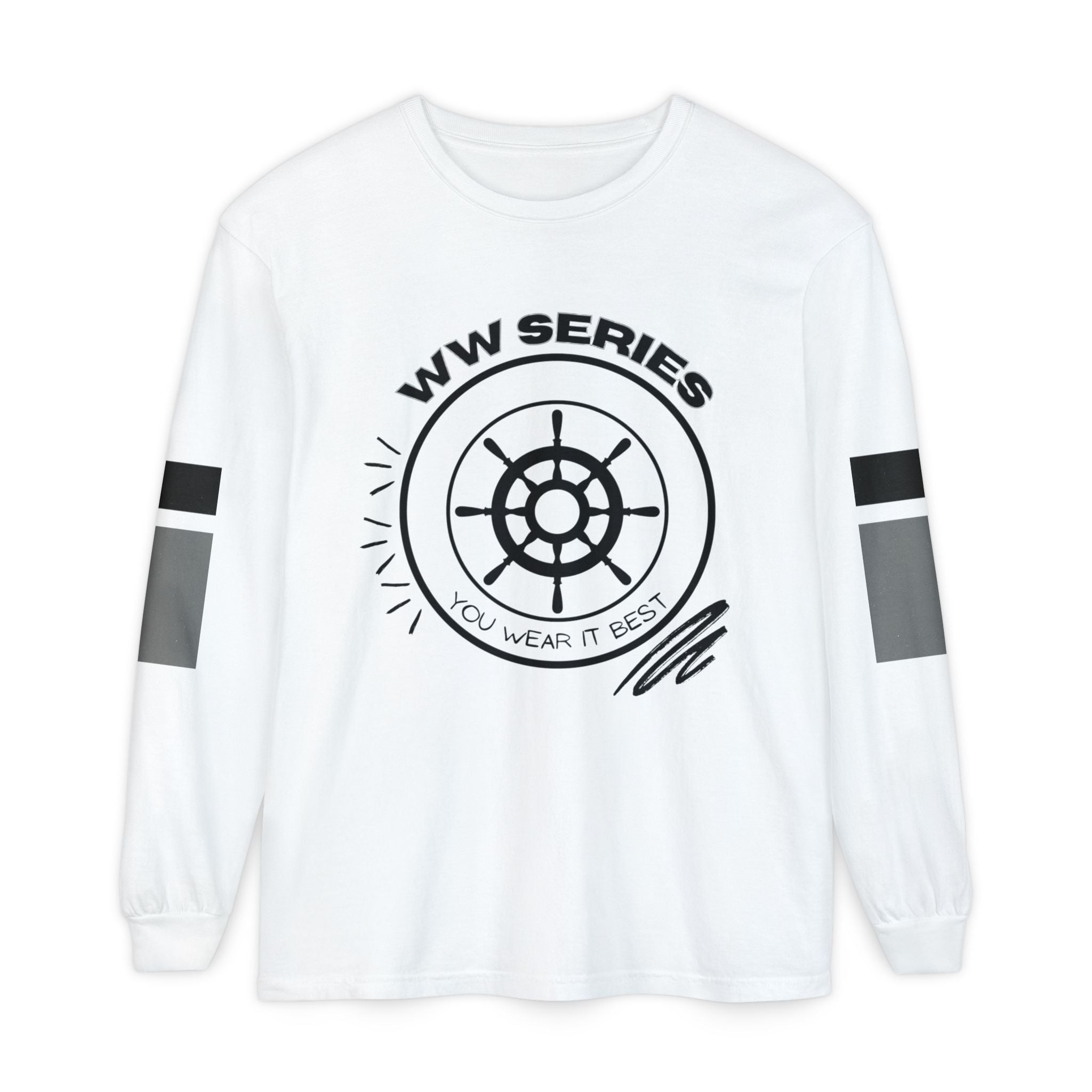 Stylish Unisex Long Sleeve Tee with WW Series Design, Casual Wear, Gift for Him/Her, Great for Parties, Summer Festivities