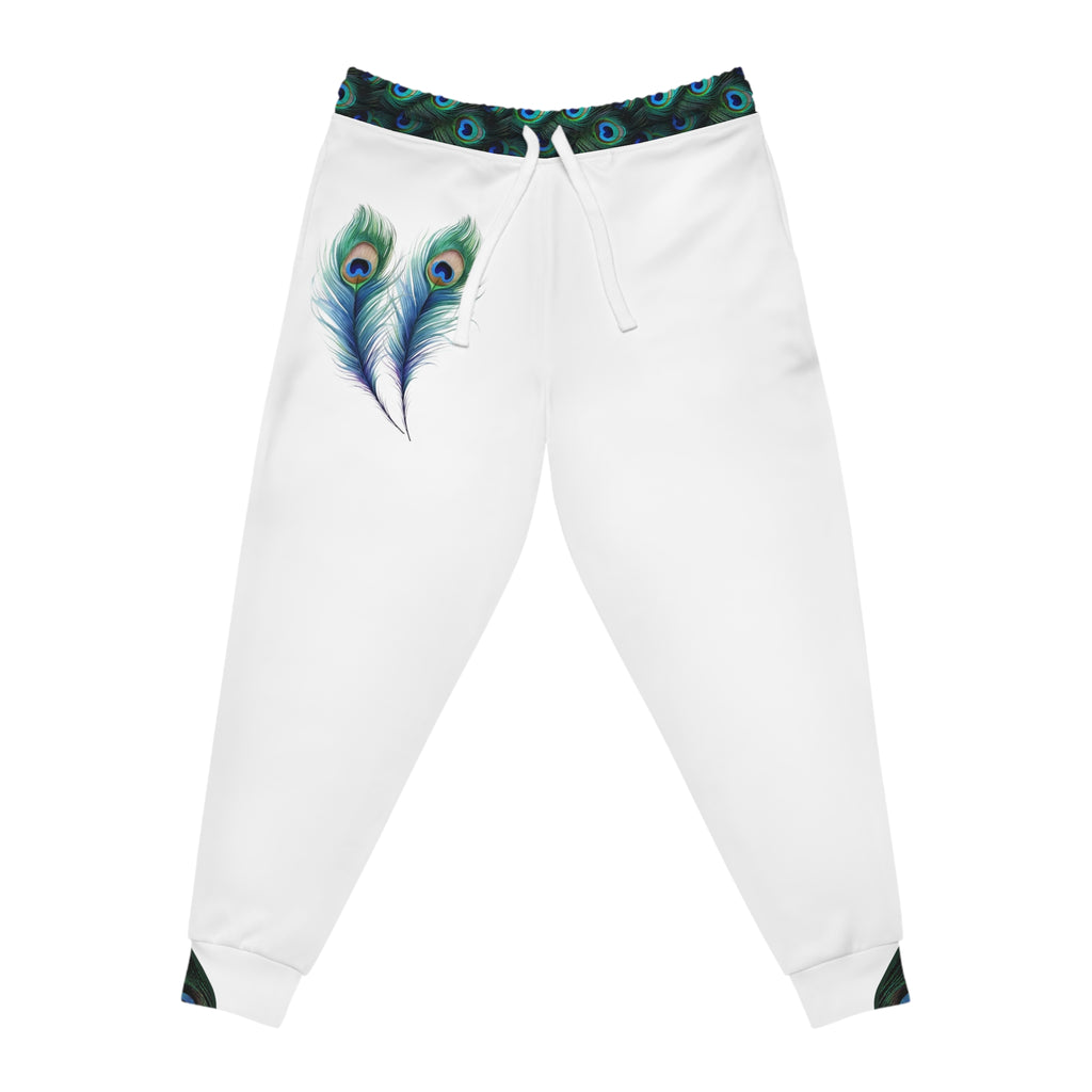 Peacock Feather Athletic Joggers, Comfortable Joggers for Gym, Casual Wear, Unique Gift for Fitness Lovers, Trendy Loungewear