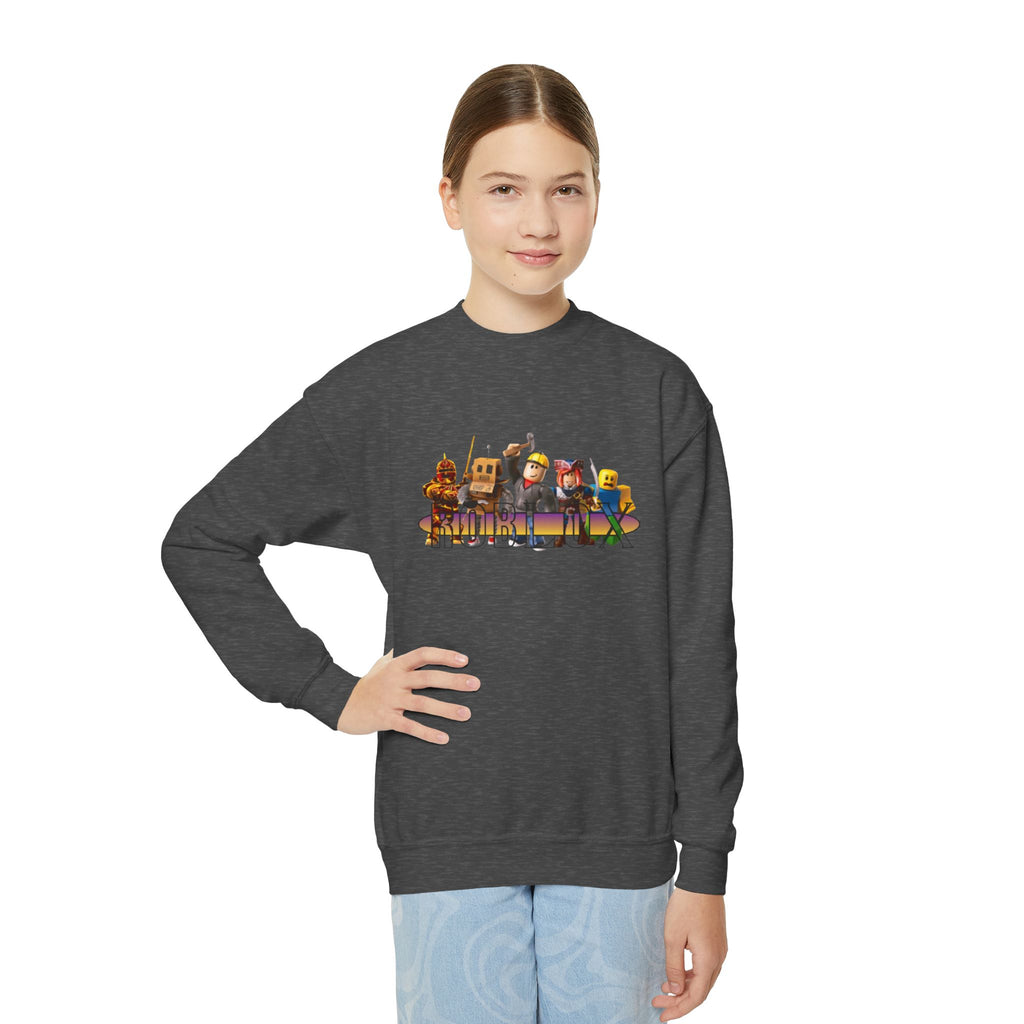 Youth Crewneck Sweatshirt - Fun Cartoon Characters Design