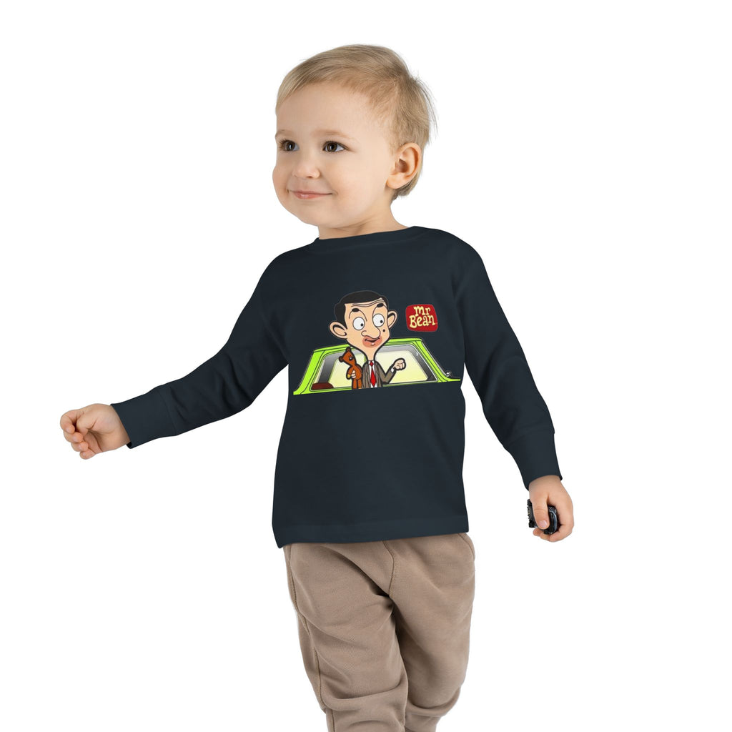 Toddler Long Sleeve Tee — Cute Cartoon Driver Graphic