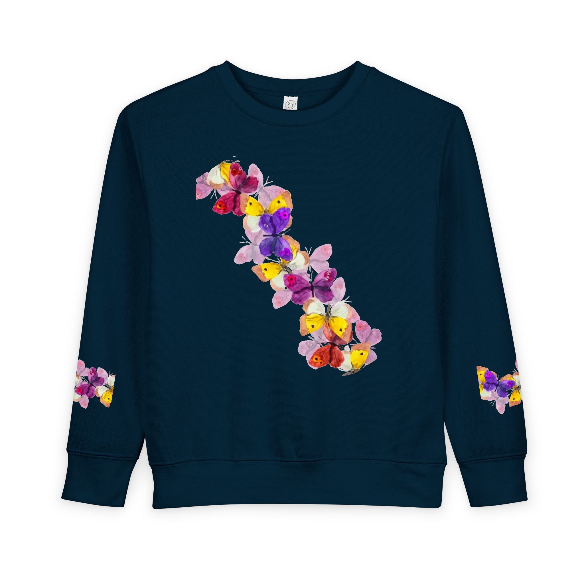 Toddler Sweatshirt — Orange Monarch Butterfly Crewneck (Cute Kids Nature Top)