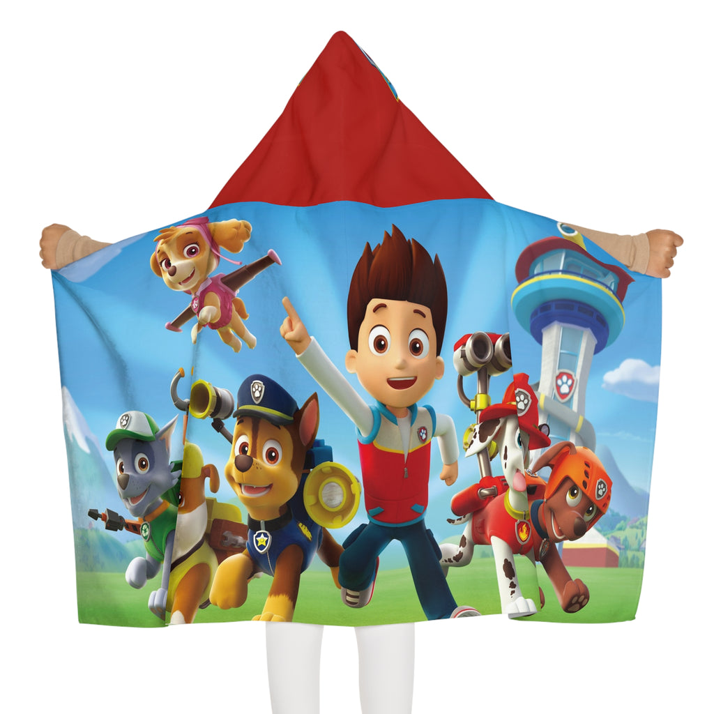 Paw Patrol Kids Hooded Towel – Youth Bath & Beach Wrap with Hooded Chase, Marshall & Friends