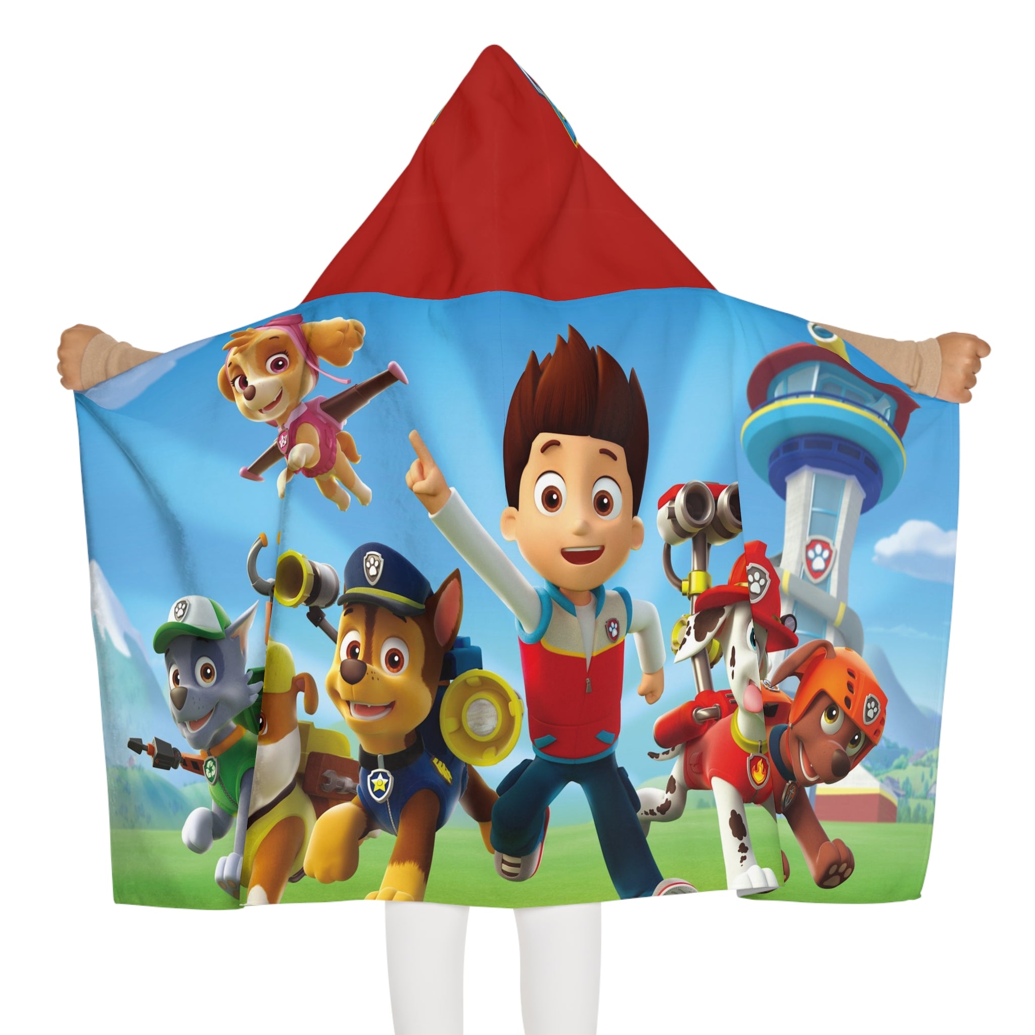 Paw Patrol Kids Hooded Towel – Youth Bath & Beach Wrap with Hooded Chase, Marshall & Friends
