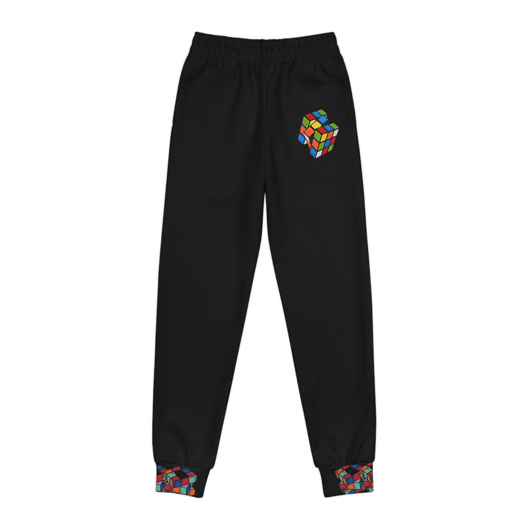Rubik's Cube Youth Joggers - Fun and Colorful AOP Design