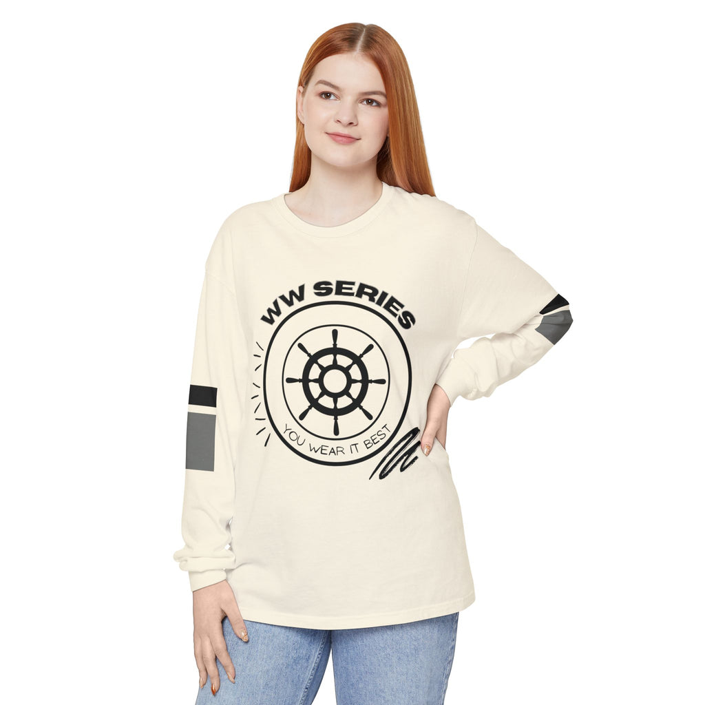 Stylish Unisex Long Sleeve Tee with WW Series Design, Casual Wear, Gift for Him/Her, Great for Parties, Summer Festivities