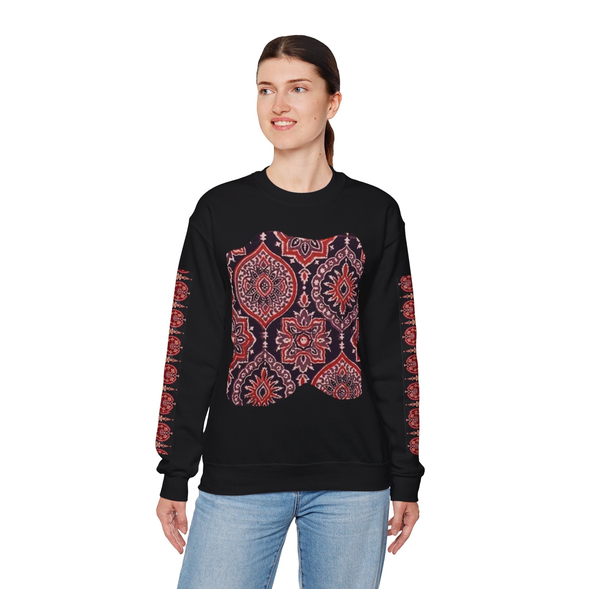 Stylish Boho Crewneck Sweatshirt - Cozy Layer, Unisex Fashion, Fall Essential, Unique Gift, Casual Lifestyle