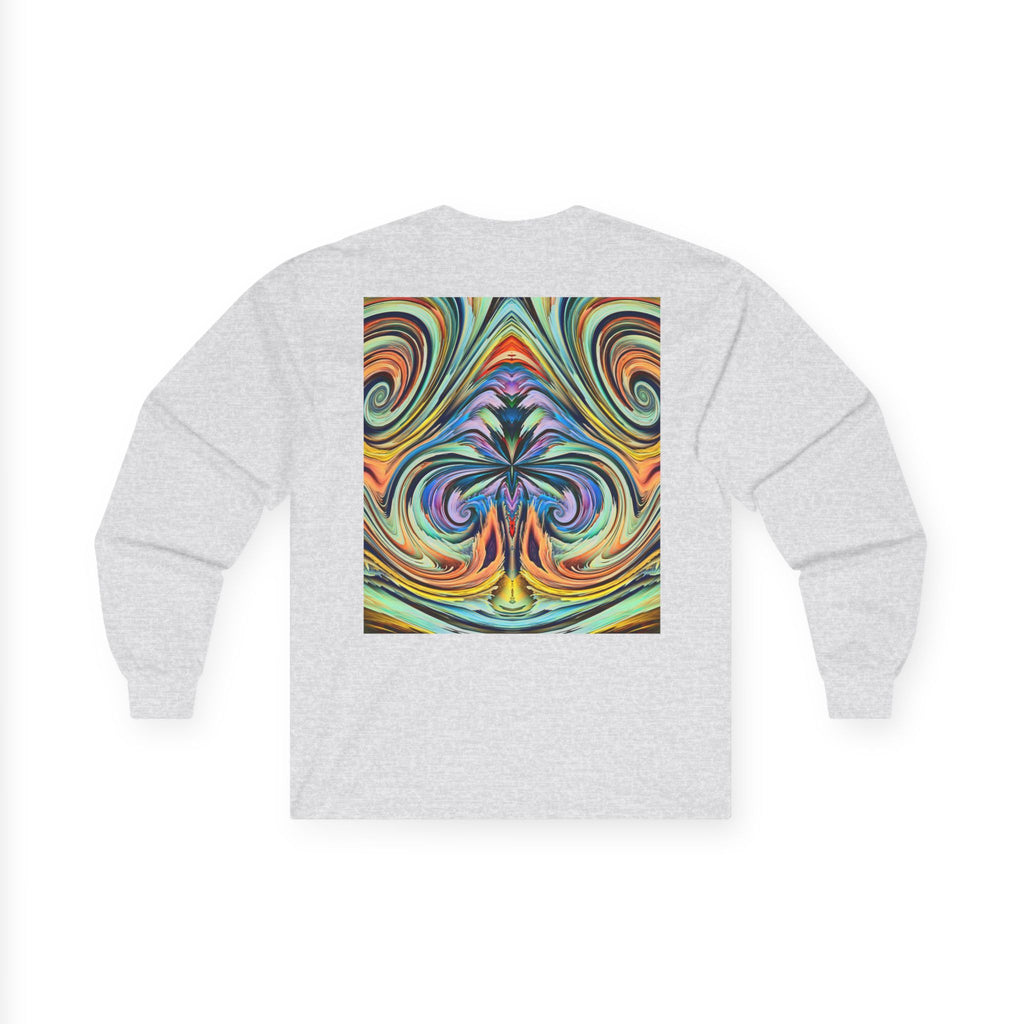 Radiant Vibes Long Sleeve Tee, Unisex Long Sleeve Shirt, Colorful Graphic Tee, Artistic Gift, Casual Wear, Boho Style