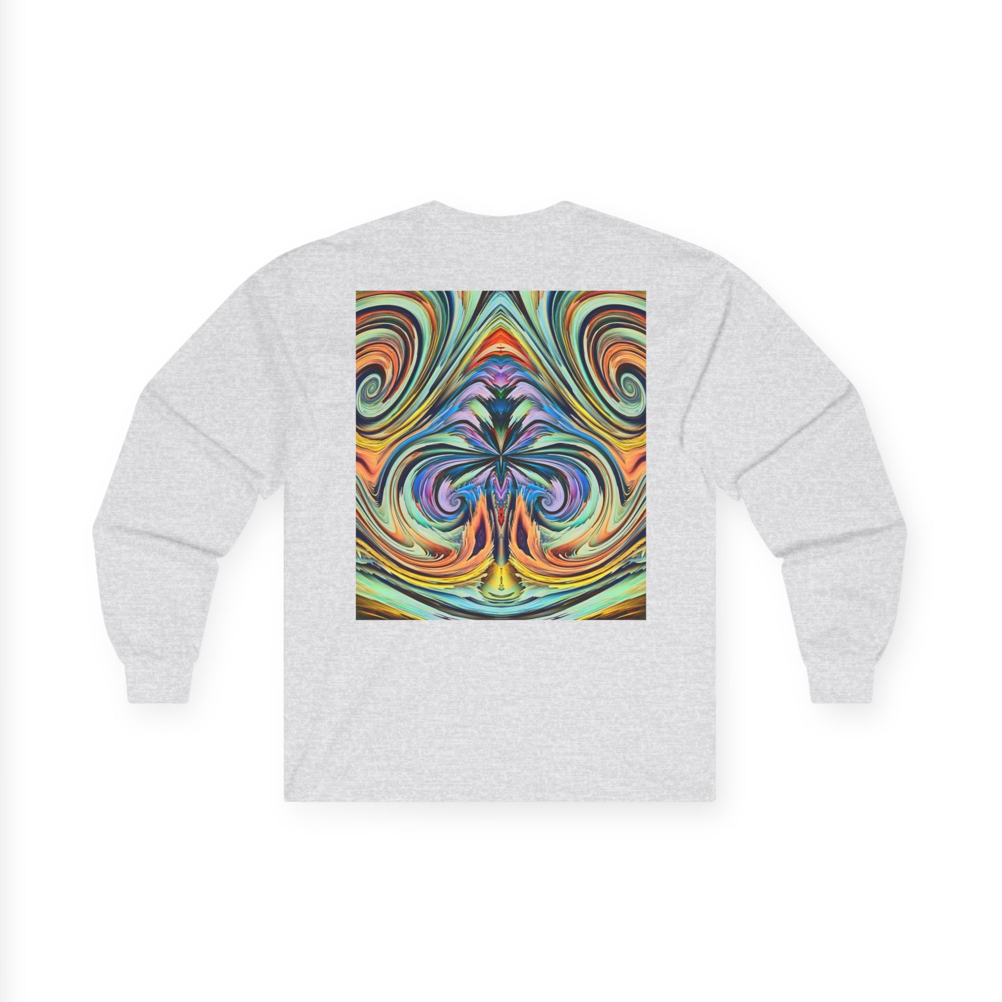 Radiant Vibes Long Sleeve Tee, Unisex Long Sleeve Shirt, Colorful Graphic Tee, Artistic Gift, Casual Wear, Boho Style
