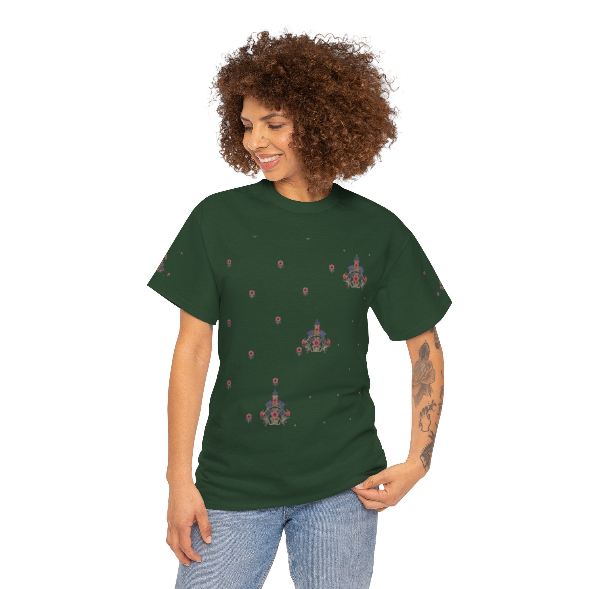 Space Invader Floral Tee — Retro Pixel Shooter Graphic T‑Shirt