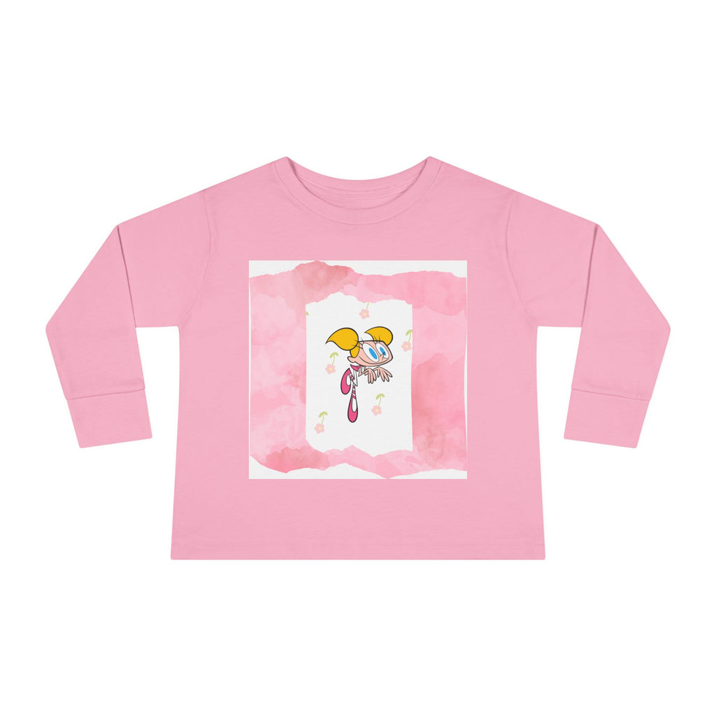 Toddler Long Sleeve Tee — Cute Cartoon Unicorn 'I Could Be' Pink Graphic