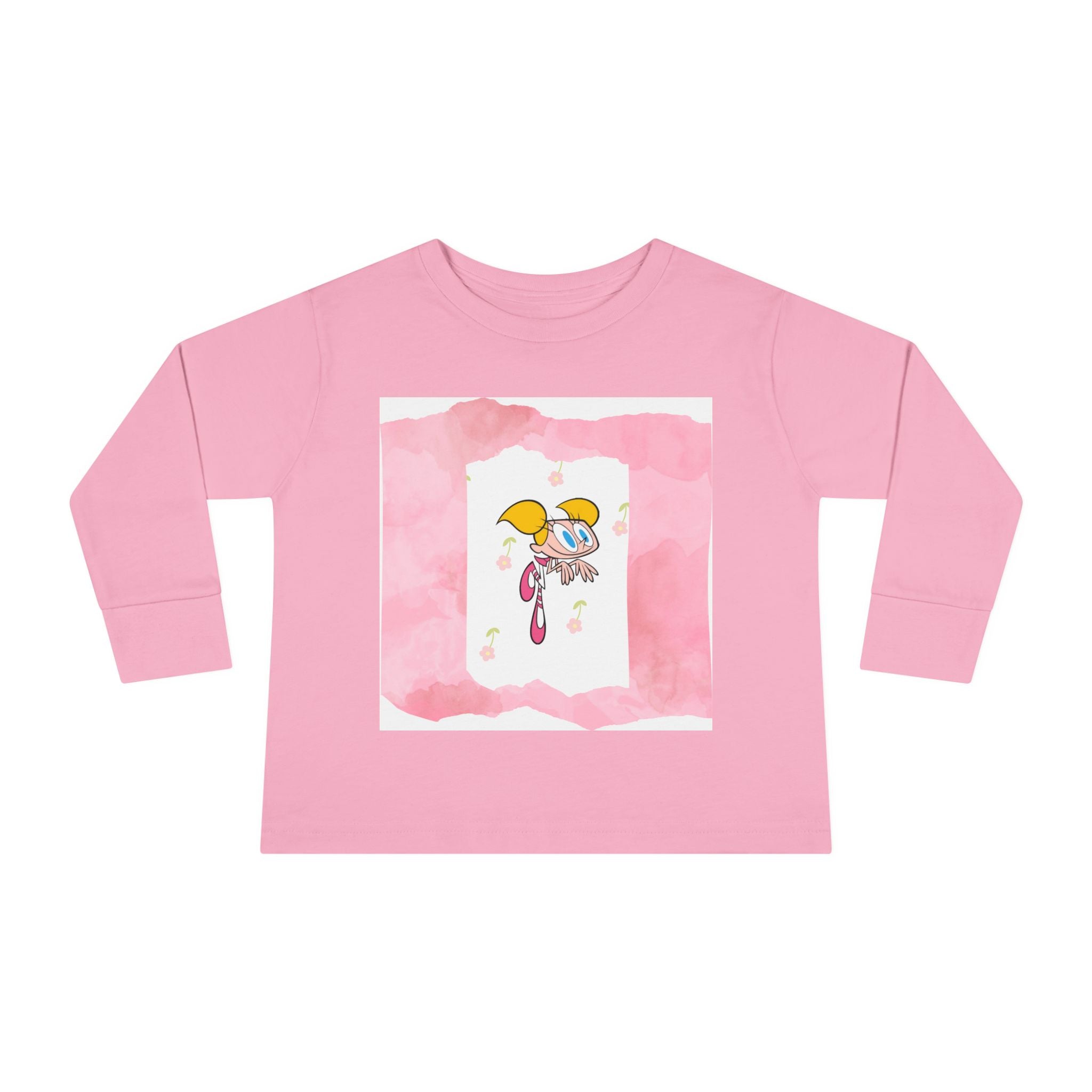 Toddler Long Sleeve Tee — Cute Cartoon Unicorn 'I Could Be' Pink Graphic