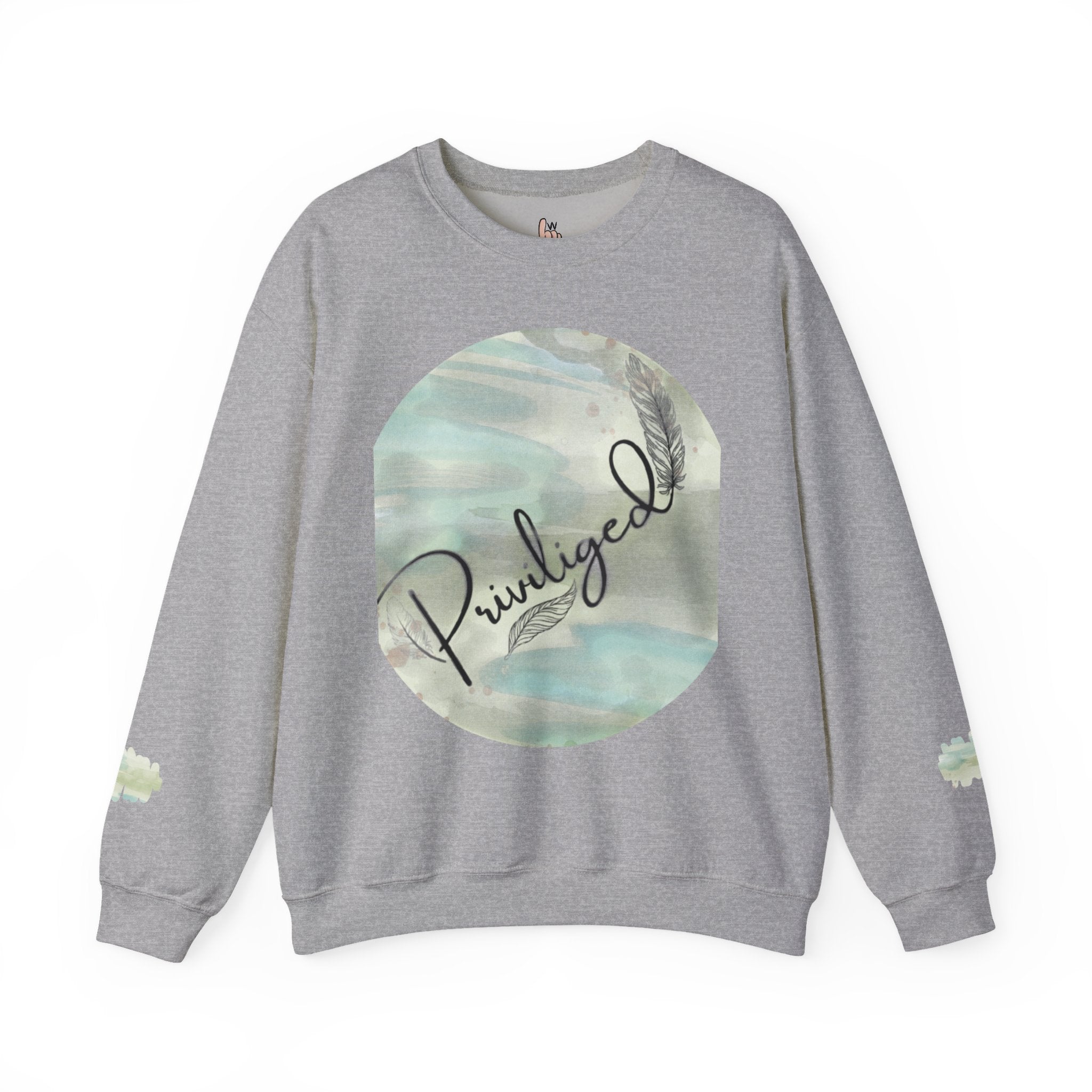 Chic Watercolor Crewneck Sweatshirt - Cozy Fashion, Unisex Design