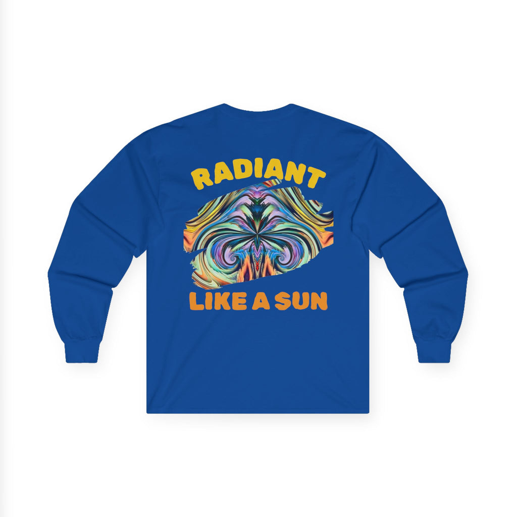 Radiant Vibes Long Sleeve Tee, Unisex Long Sleeve Shirt, Colorful Graphic Tee, Artistic Gift, Casual Wear, Boho Style