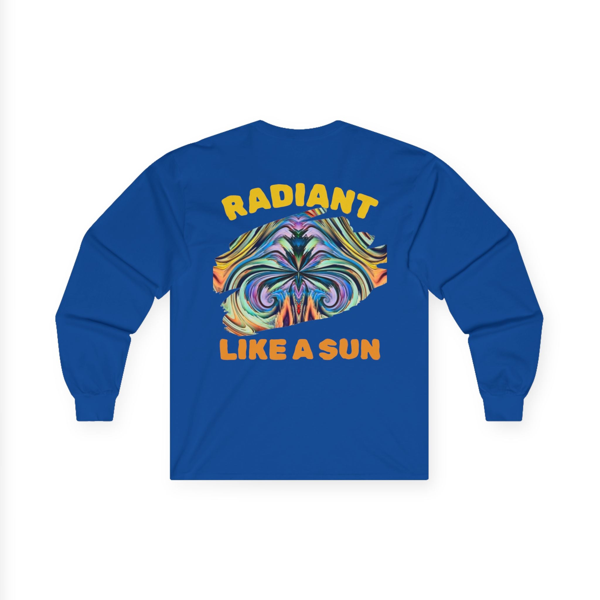 Radiant Vibes Long Sleeve Tee, Unisex Long Sleeve Shirt, Colorful Graphic Tee, Artistic Gift, Casual Wear, Boho Style