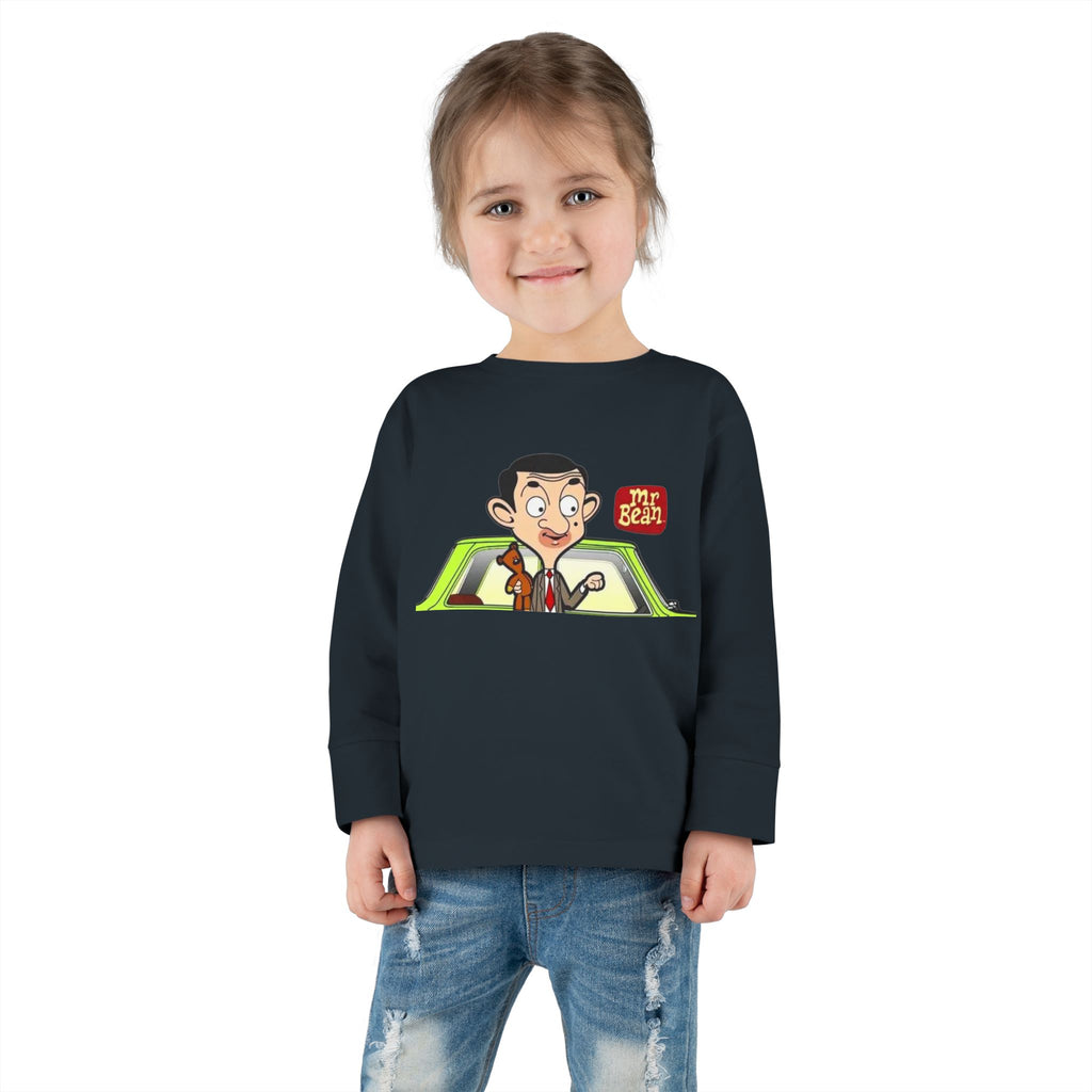 Toddler Long Sleeve Tee — Cute Cartoon Driver Graphic