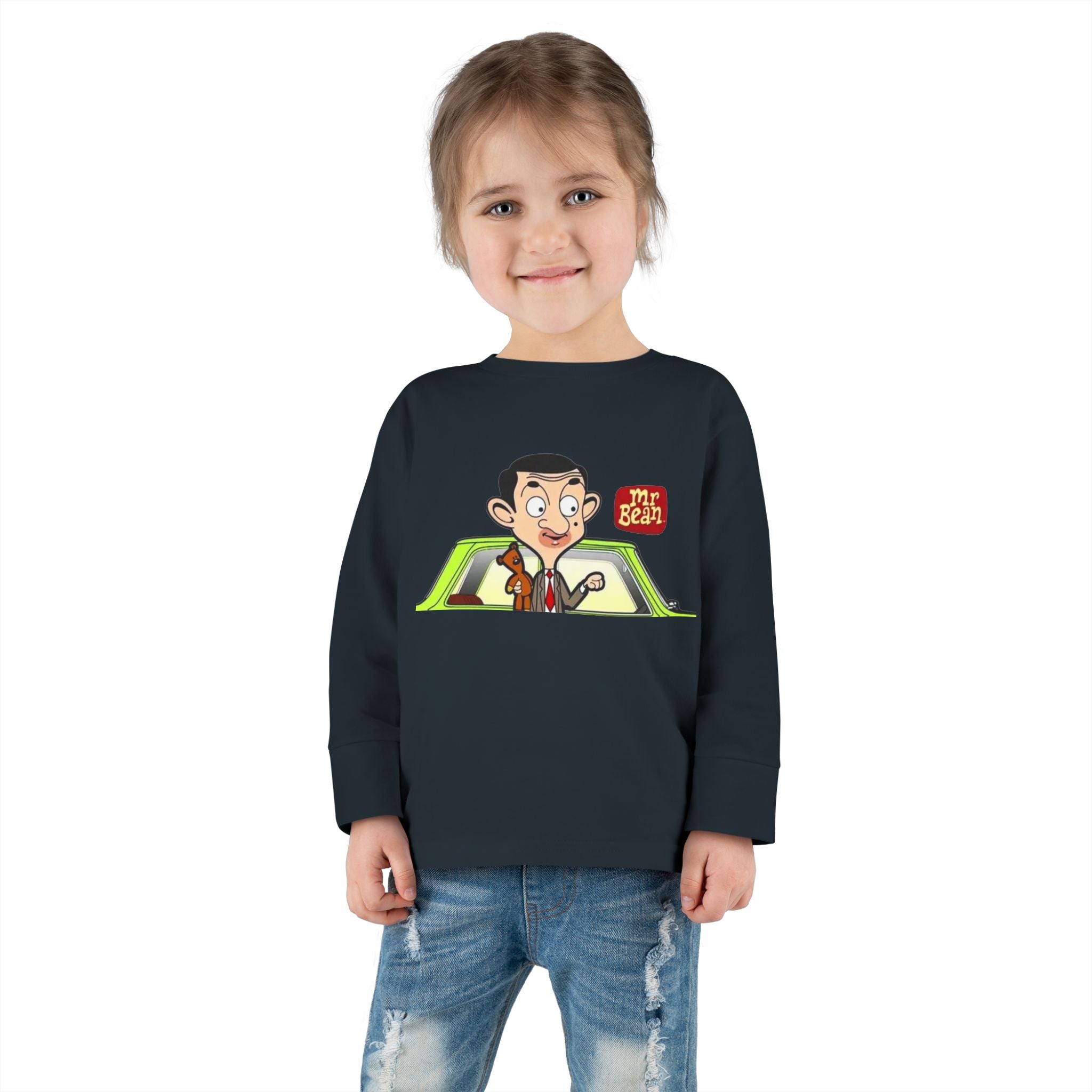 Toddler Long Sleeve Tee — Cute Cartoon Driver Graphic