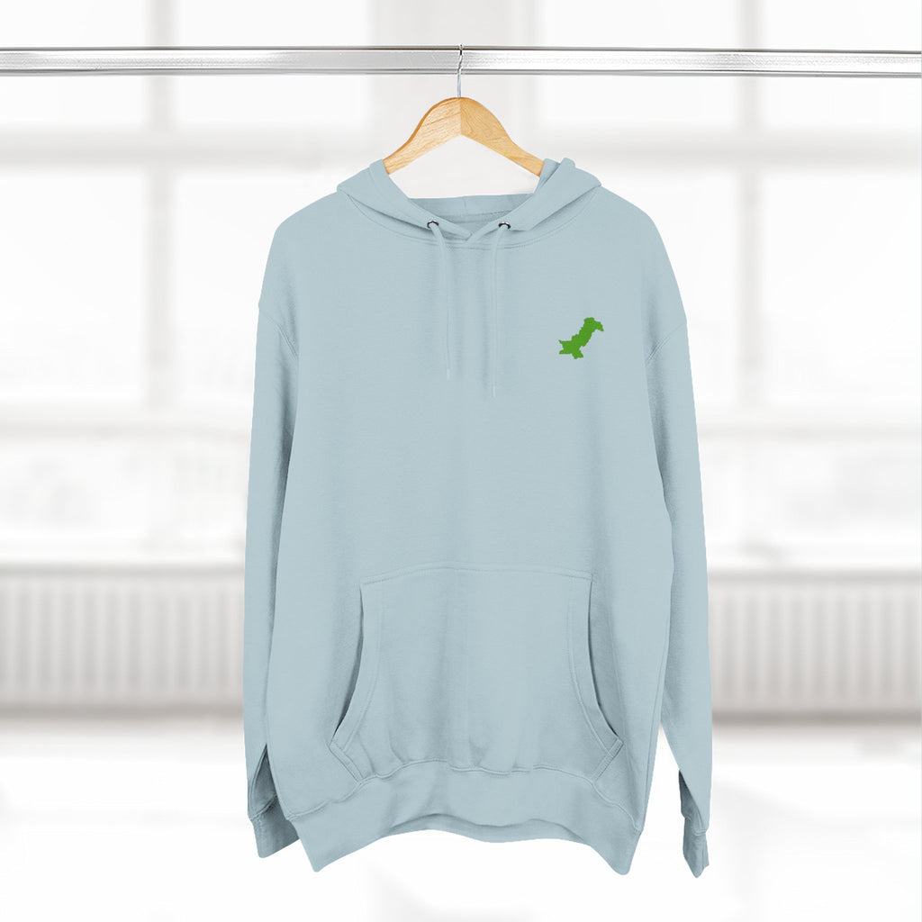 Minimal Green Dachshund Hoodie — Small Chest Dog Silhouette Sweatshirt