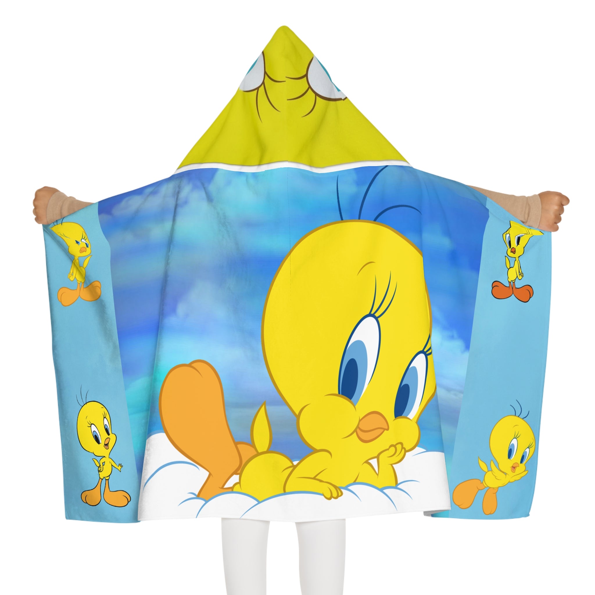 Tweety Hooded Youth Towel — Cute Cartoon Bath & Beach Wrap for Kids