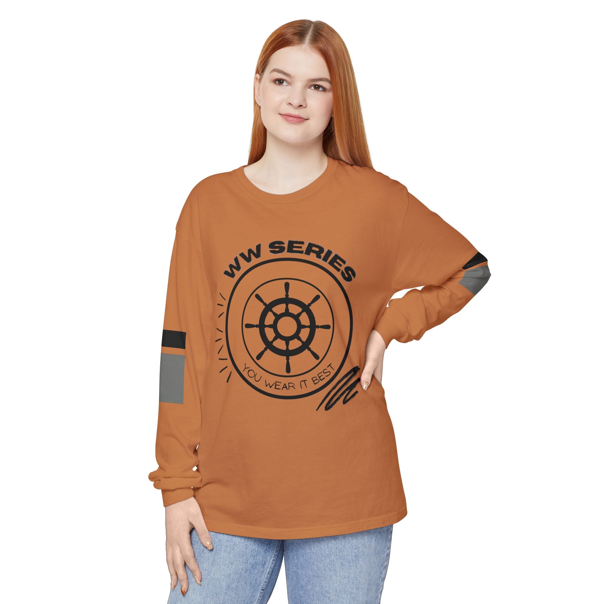 Stylish Unisex Long Sleeve Tee with WW Series Design, Casual Wear, Gift for Him/Her, Great for Parties, Summer Festivities