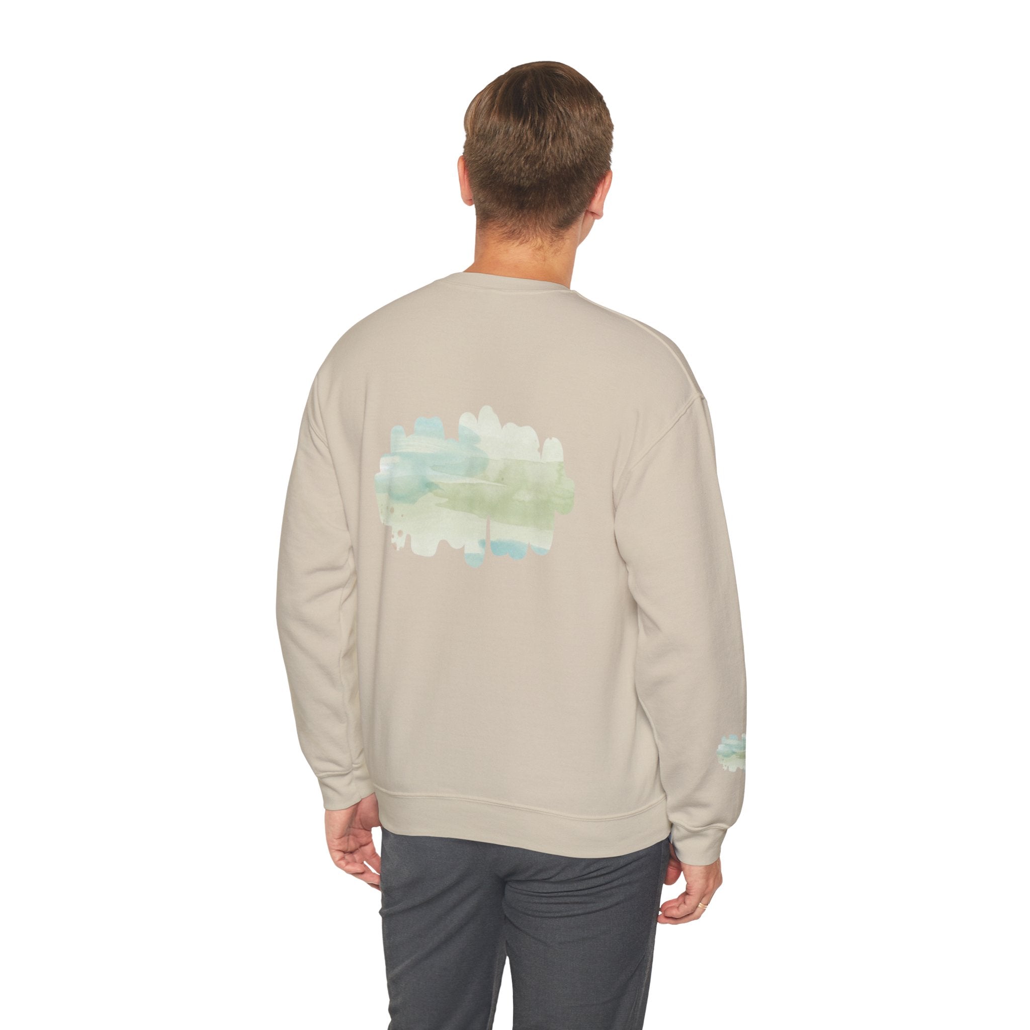Chic Watercolor Crewneck Sweatshirt - Cozy Fashion, Unisex Design